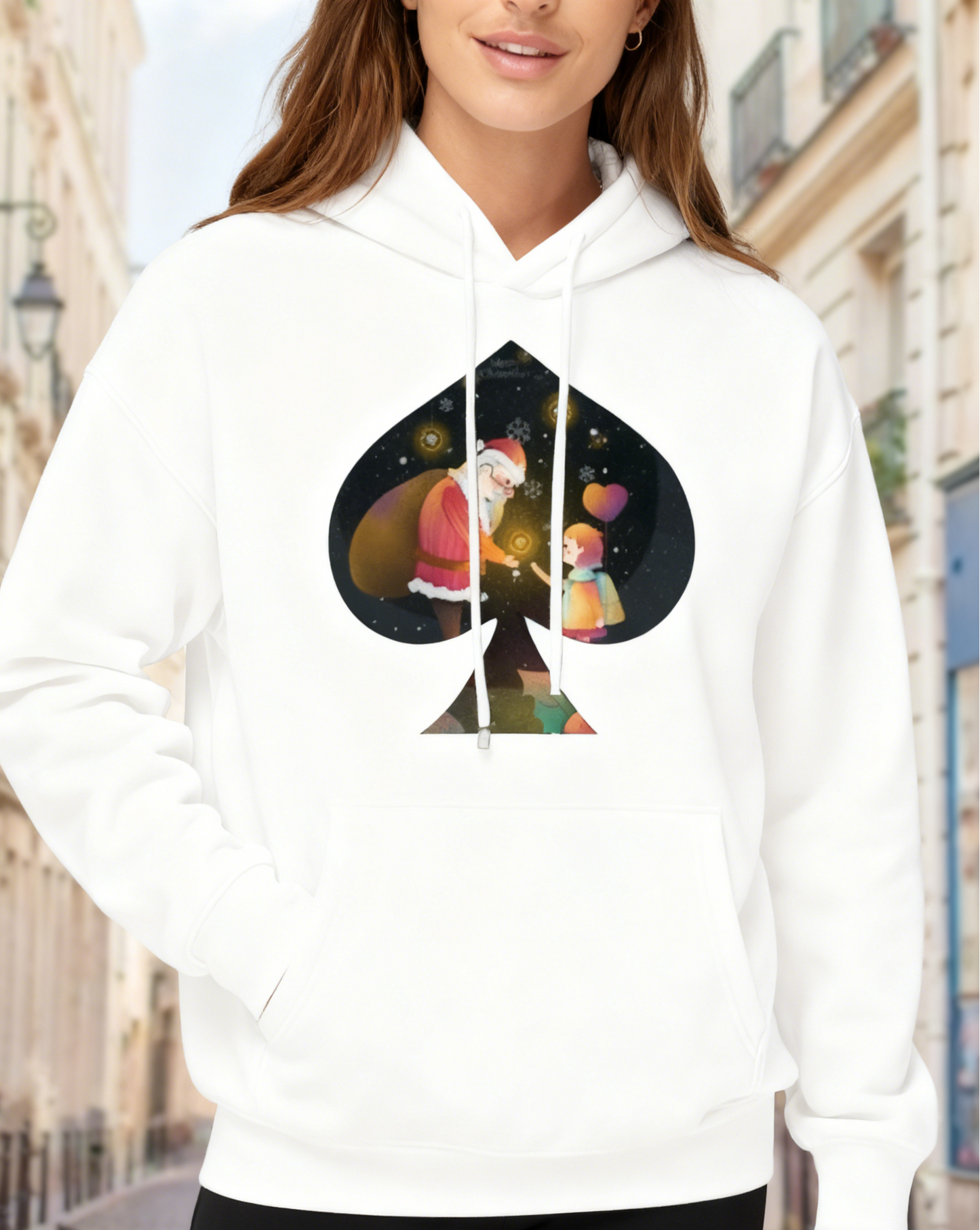 Spade-Shaped Santa & Kid Hoodie