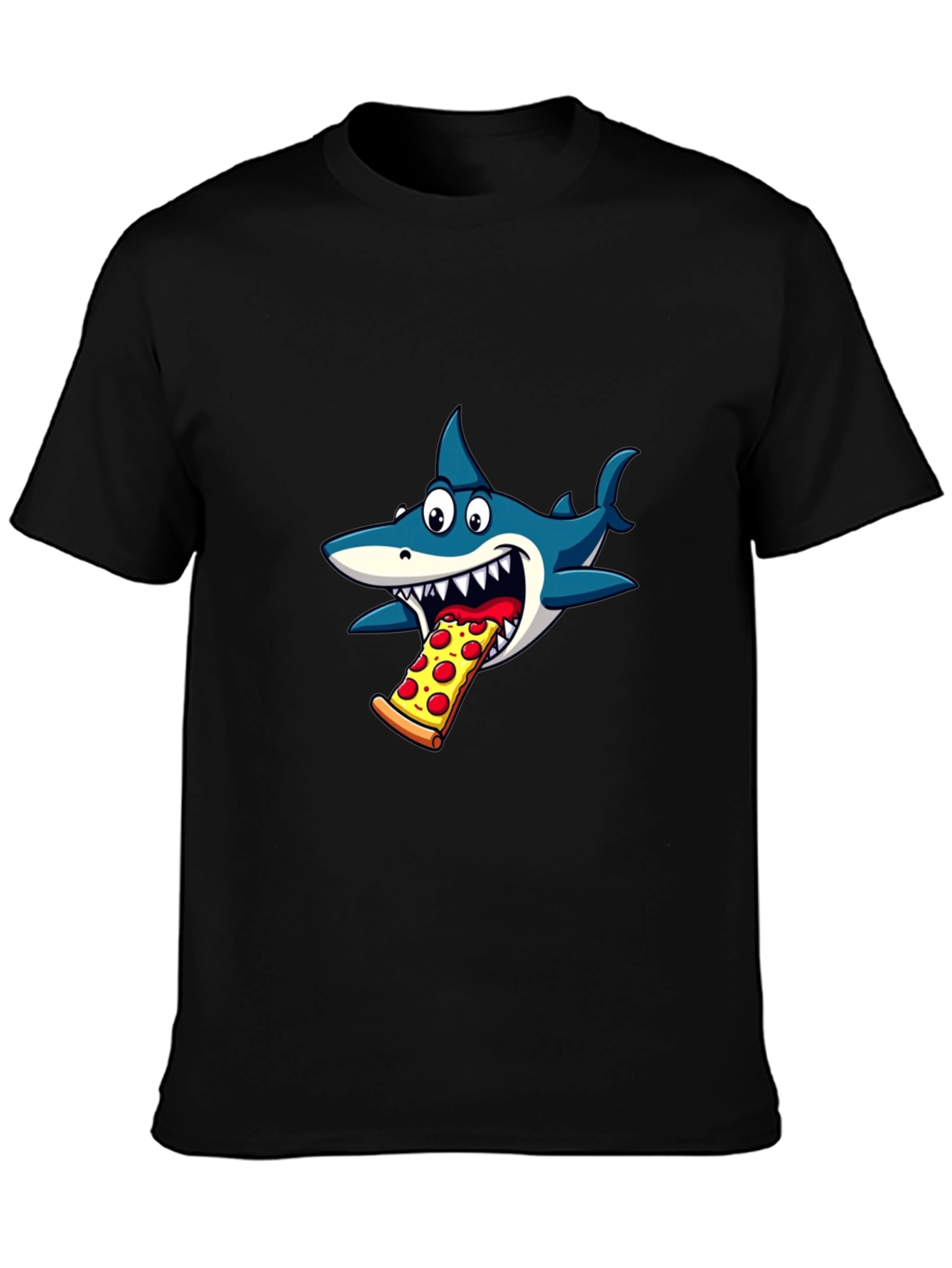 Shark Eating Pizza Graphic T-Shirt