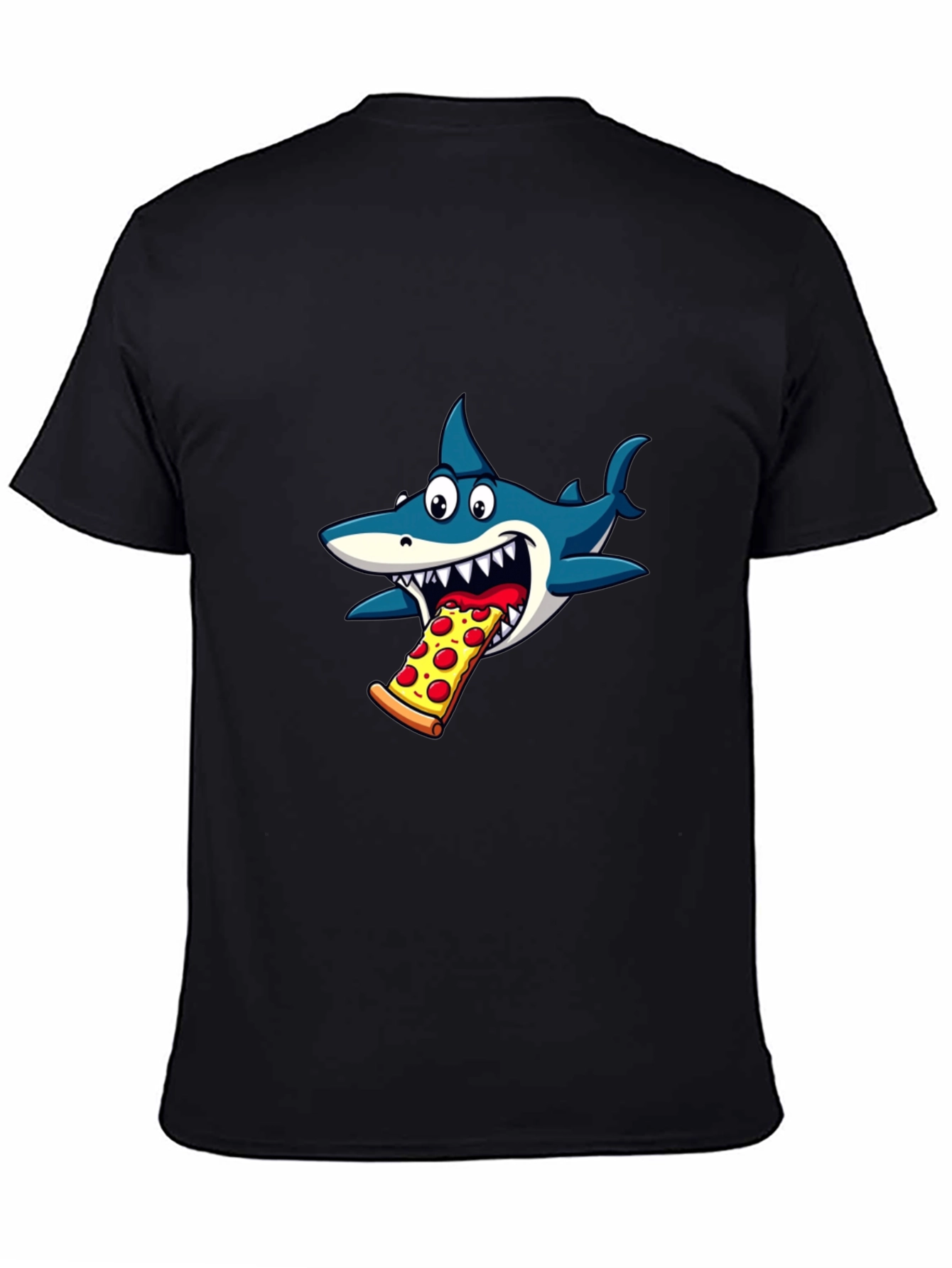 Shark Eating Pizza Graphic T-Shirt