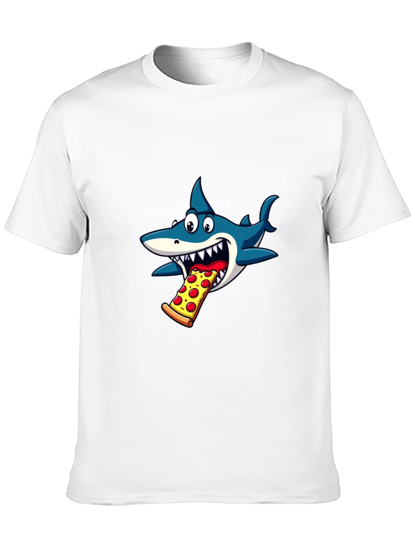 Shark Eating Pizza Graphic T-Shirt