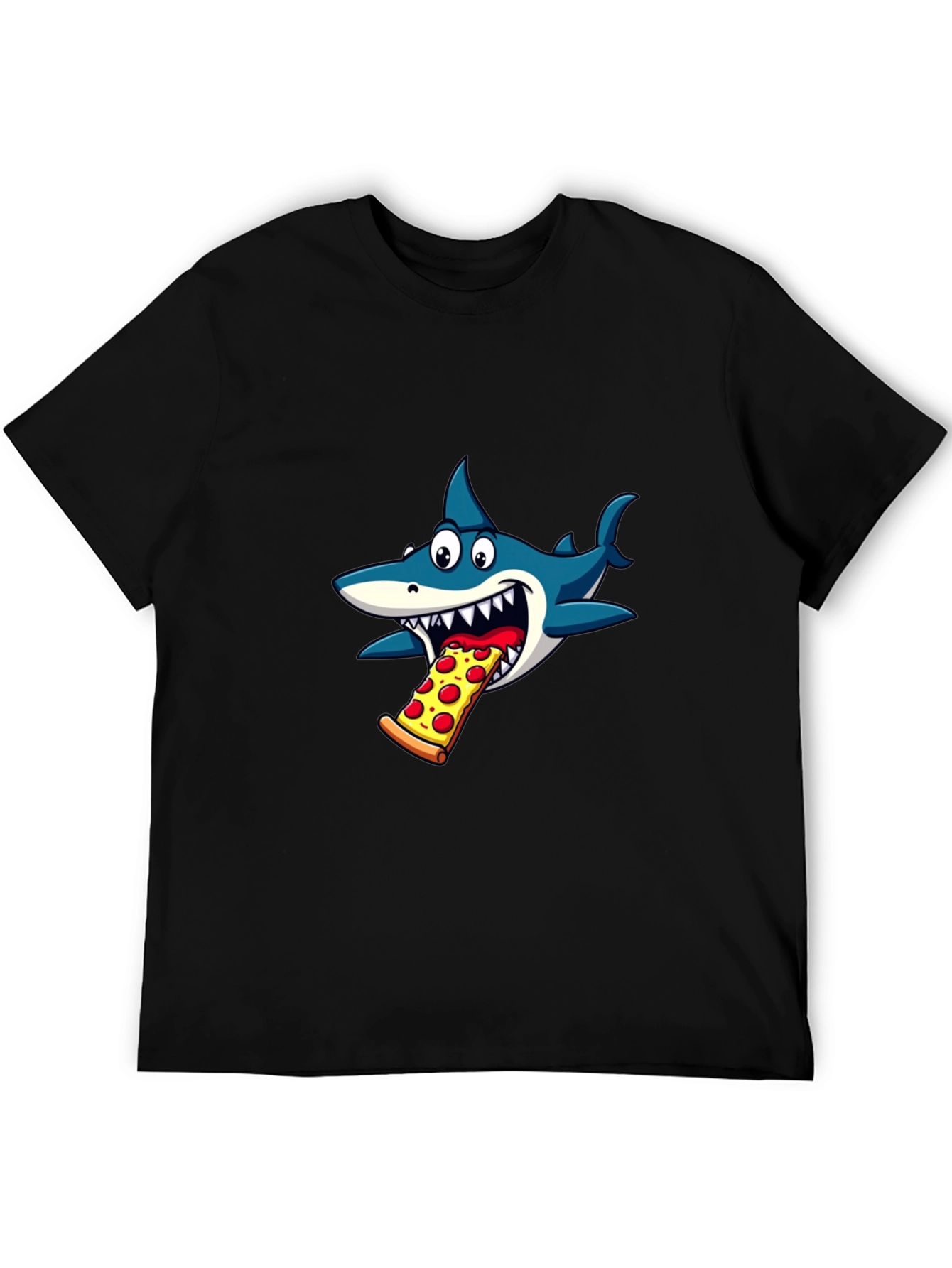 Shark Eating Pizza Graphic T-Shirt