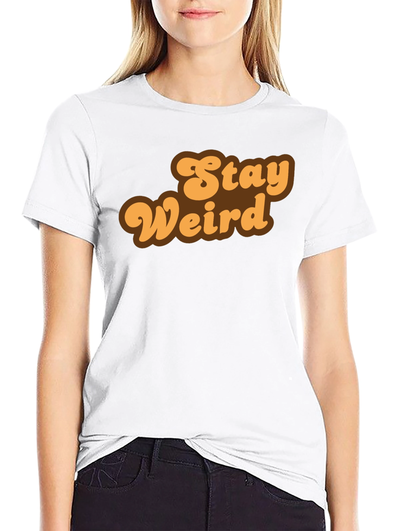 Stay Weird Retro Graphic Tee - Black