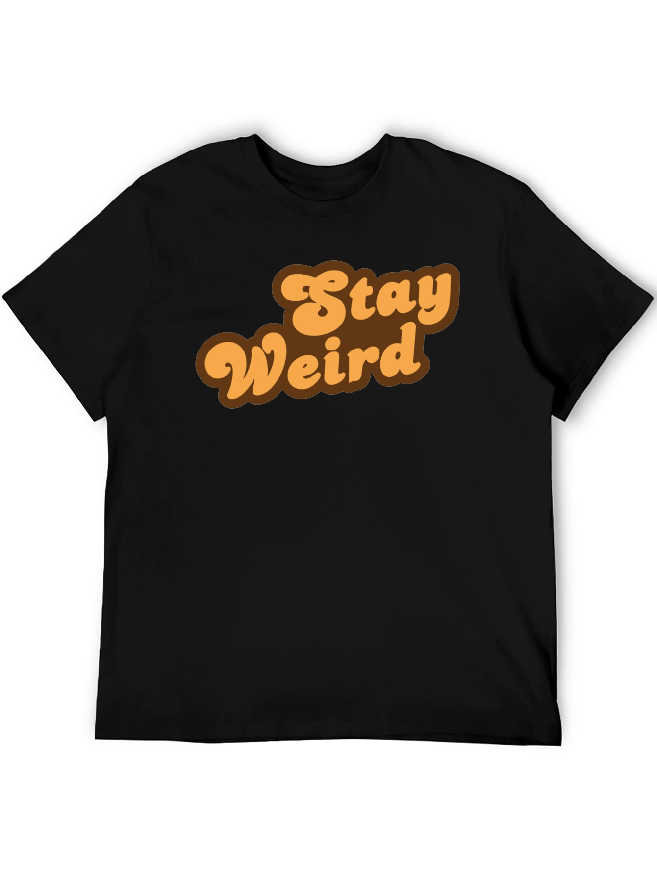 Stay Weird Retro Graphic Tee - Black