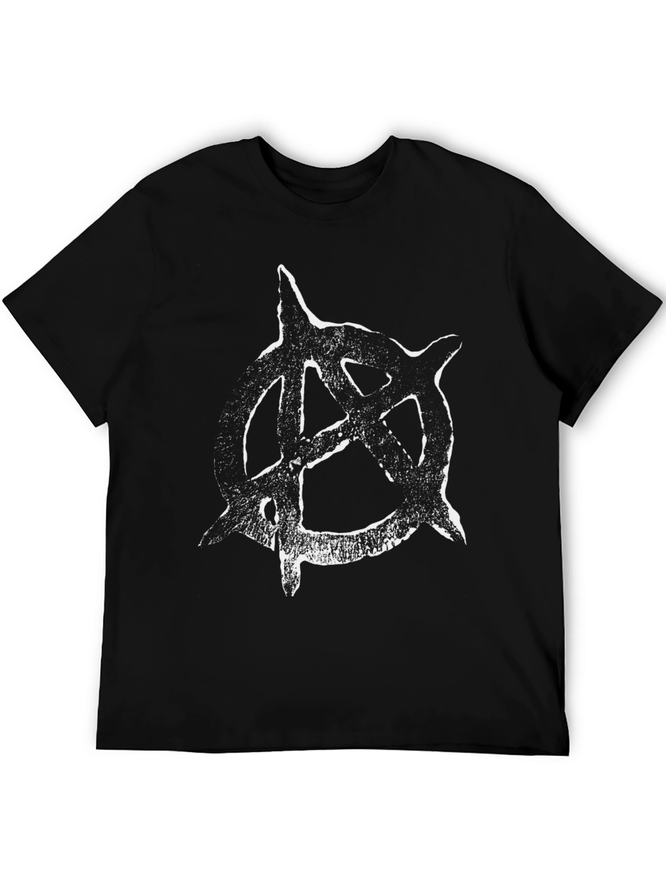Anarchy Symbol Graphic T-Shirt - Black Cotton Blend