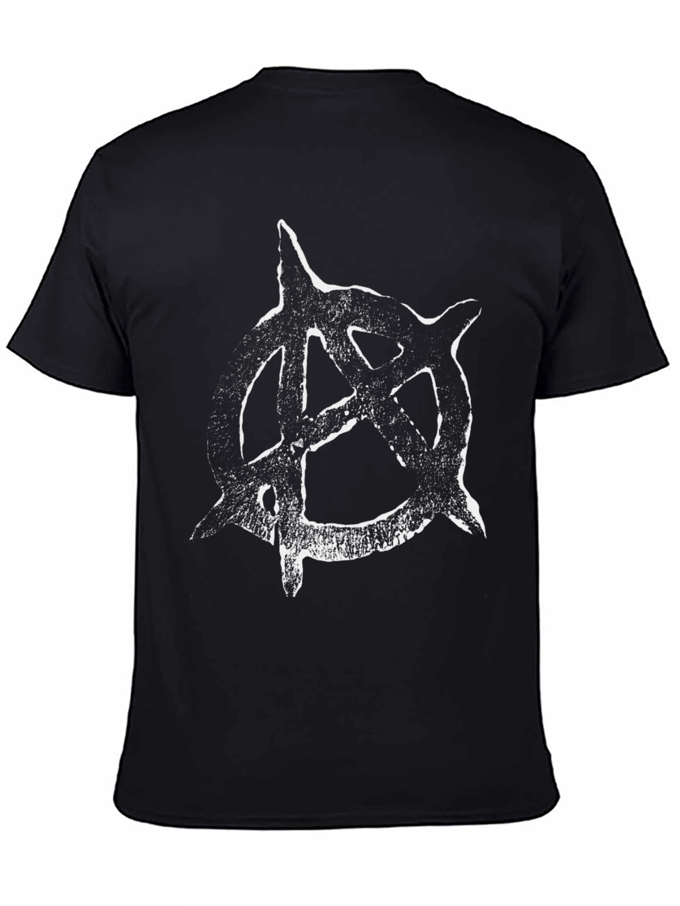 Anarchy Symbol Graphic T-Shirt - Black Cotton Blend