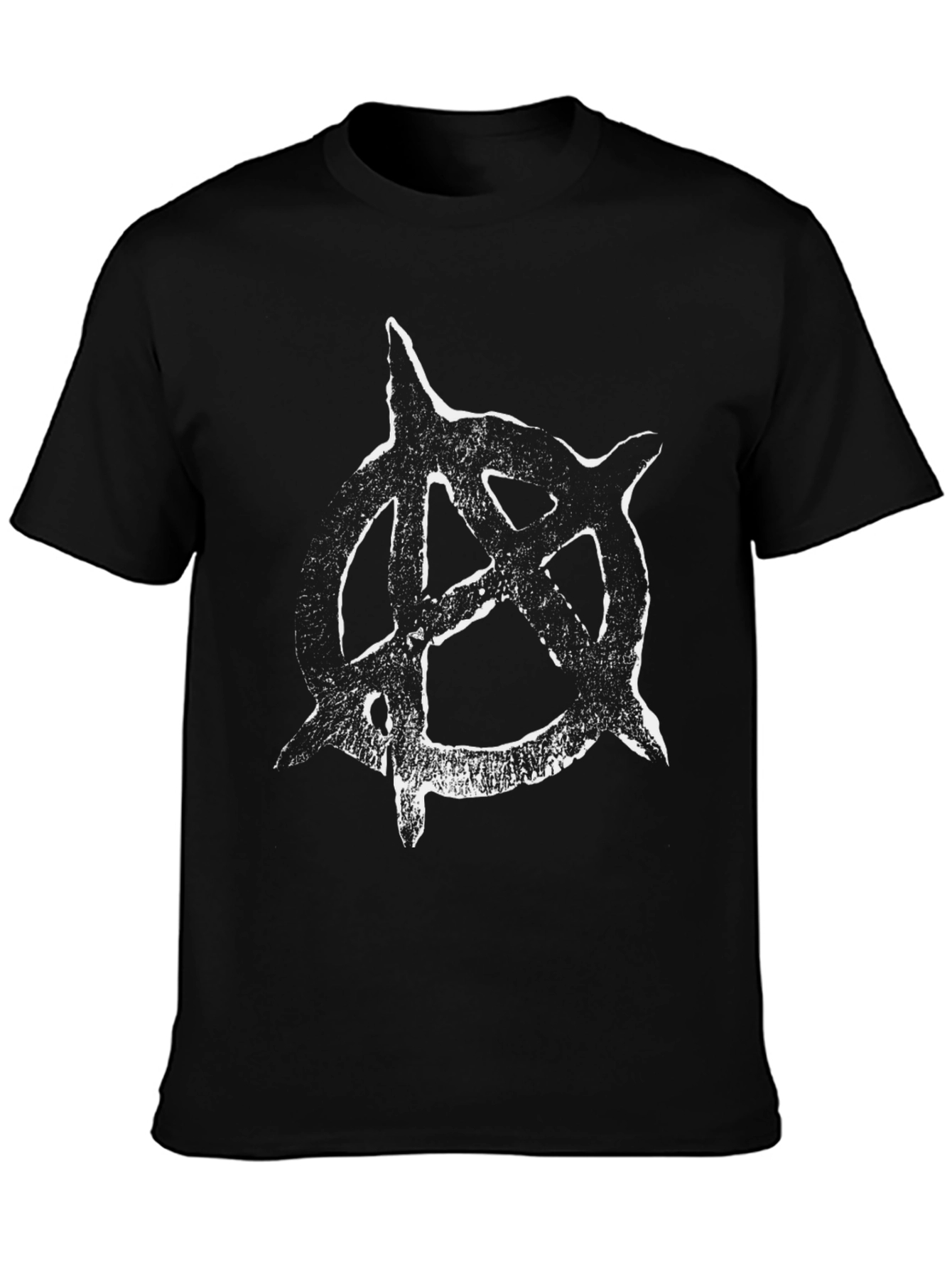 Anarchy Symbol Graphic T-Shirt - Black Cotton Blend