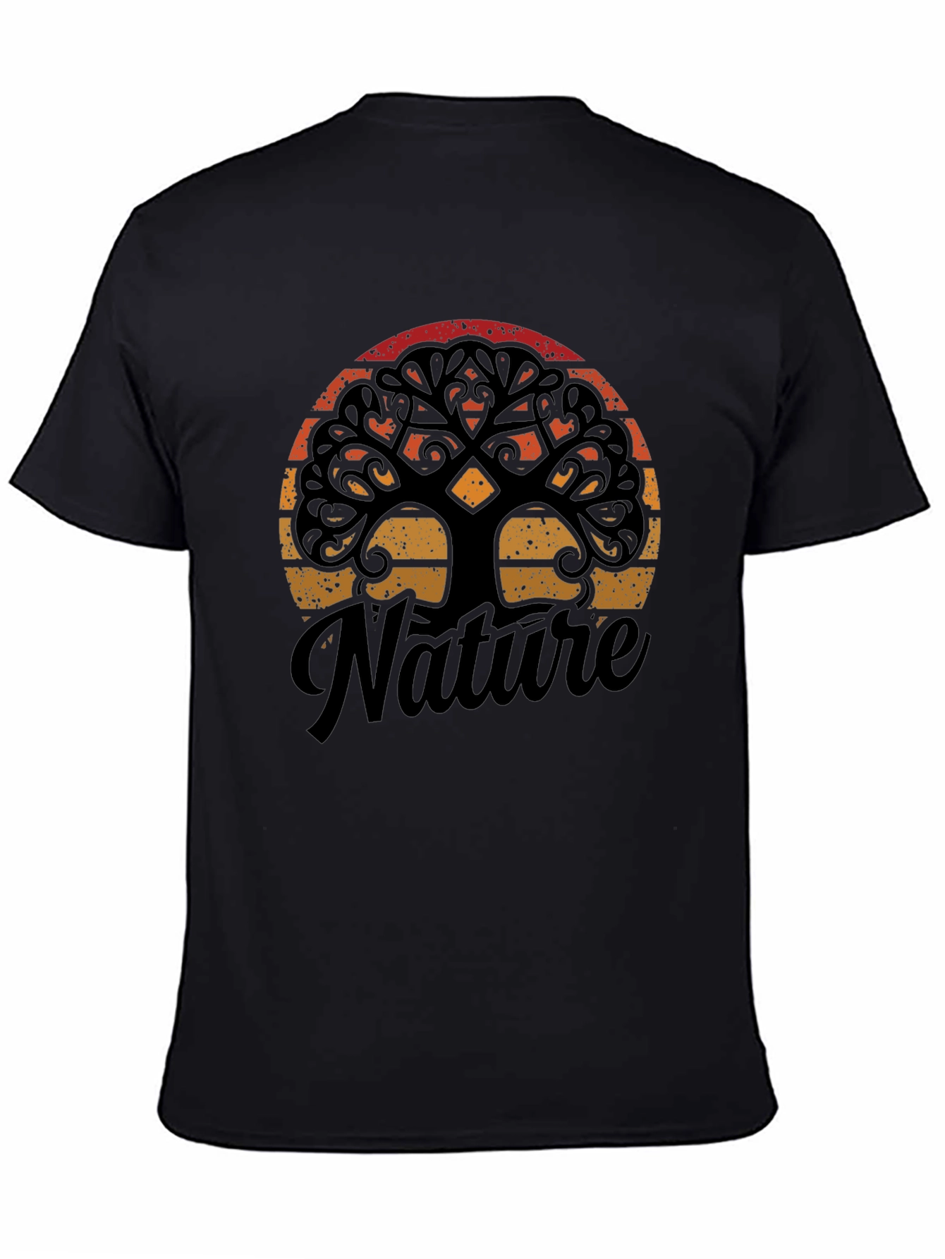 Nature Tree Graphic Black T-Shirt