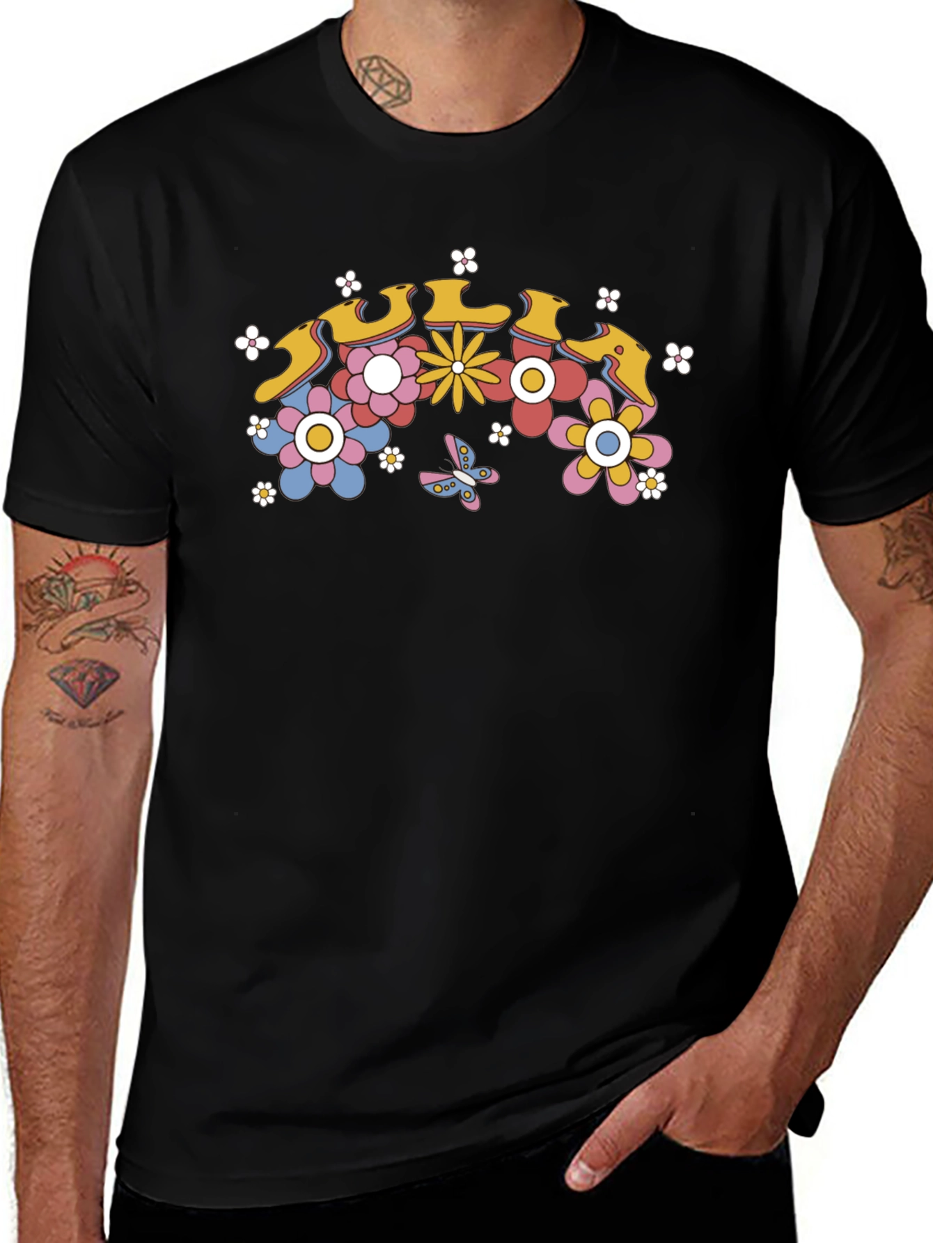 Retro Floral T-Shirt - 70s Inspired Design