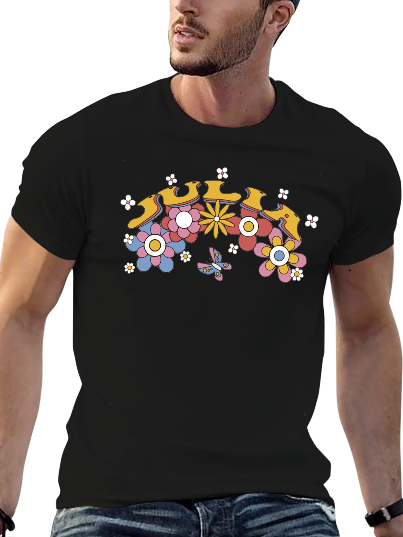 Retro Floral T-Shirt - 70s Inspired Design