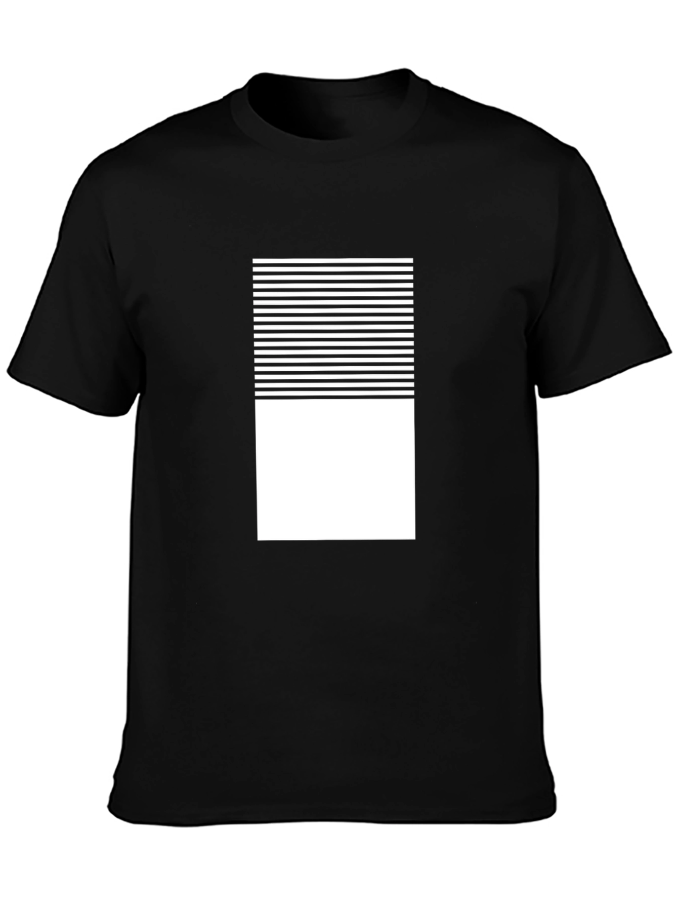 Modern Graphic Tee - Black with White Stripe Design