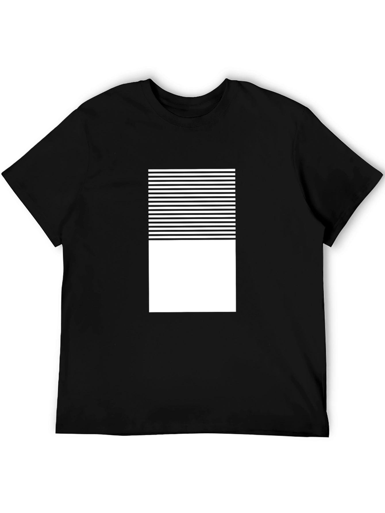 Modern Graphic Tee - Black with White Stripe Design