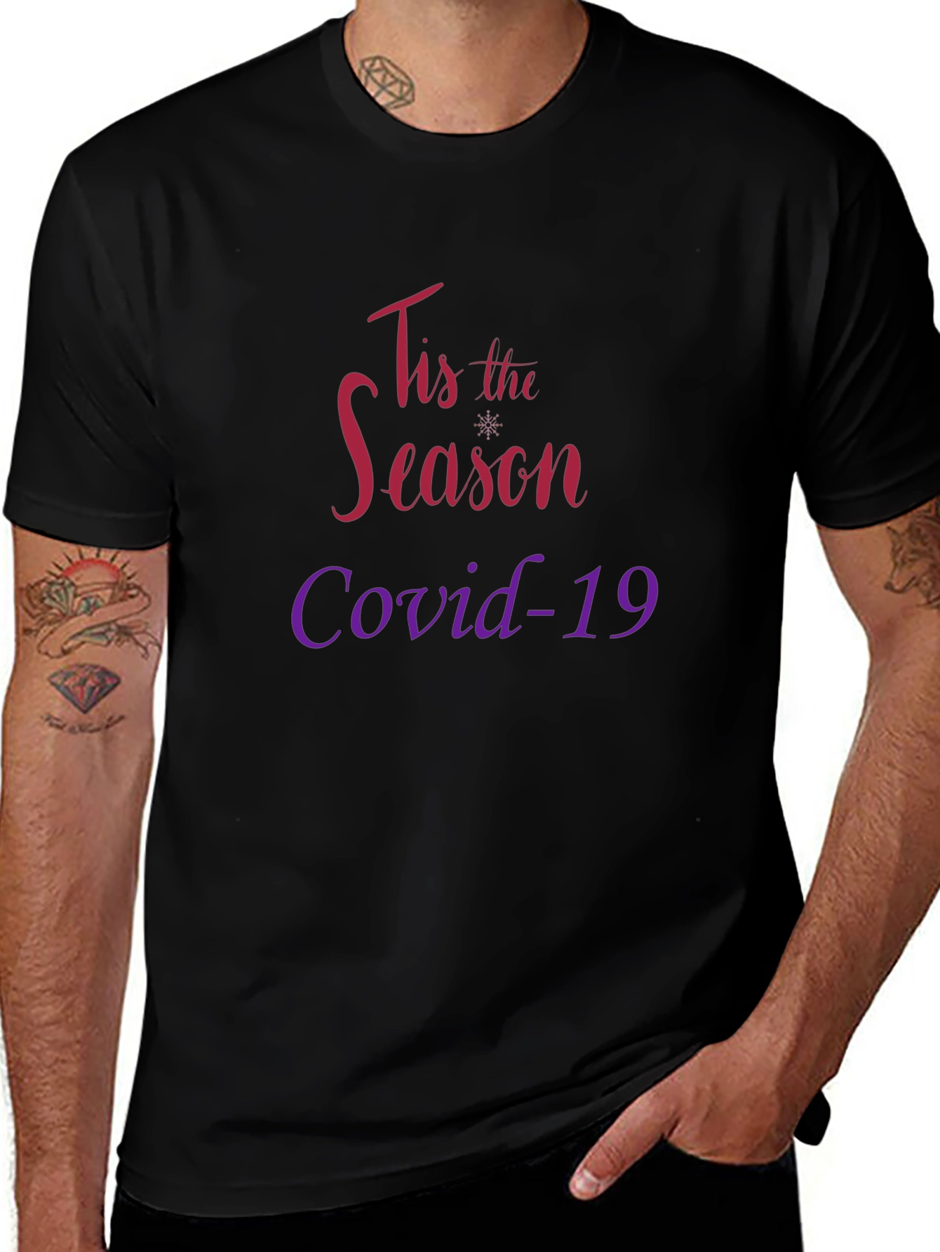Tis the Season Covid-19 Black T-Shirt