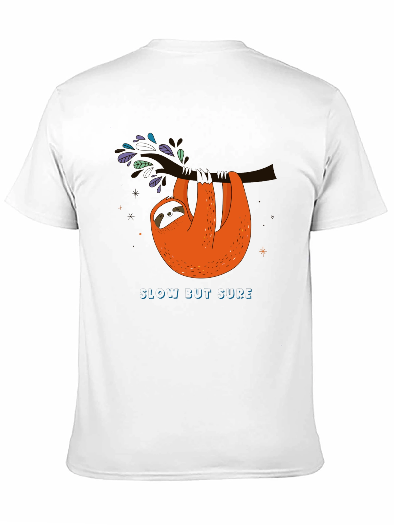 Slow But Sure Sloth Graphic Tee - Black