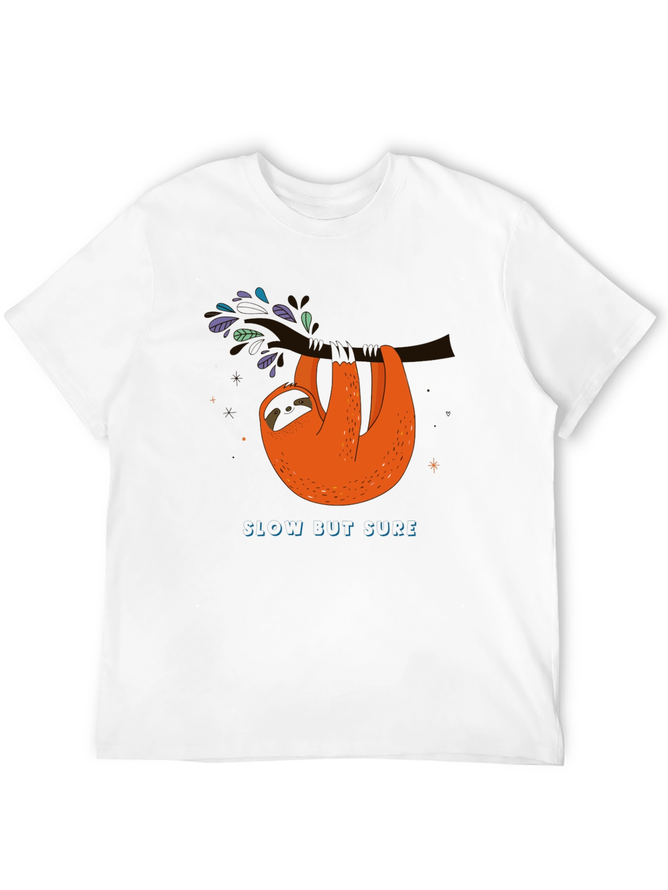 Slow But Sure Sloth Graphic Tee - Black