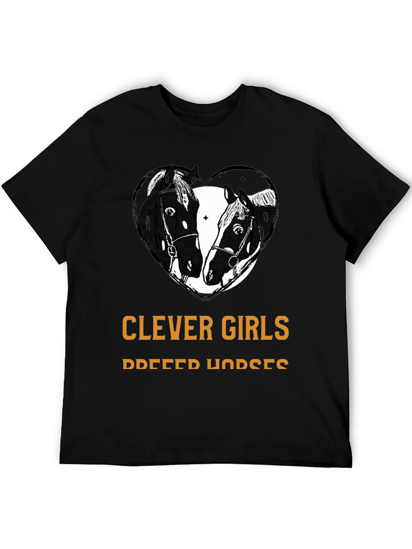 Clever Girls Breed Horses Black T-Shirt