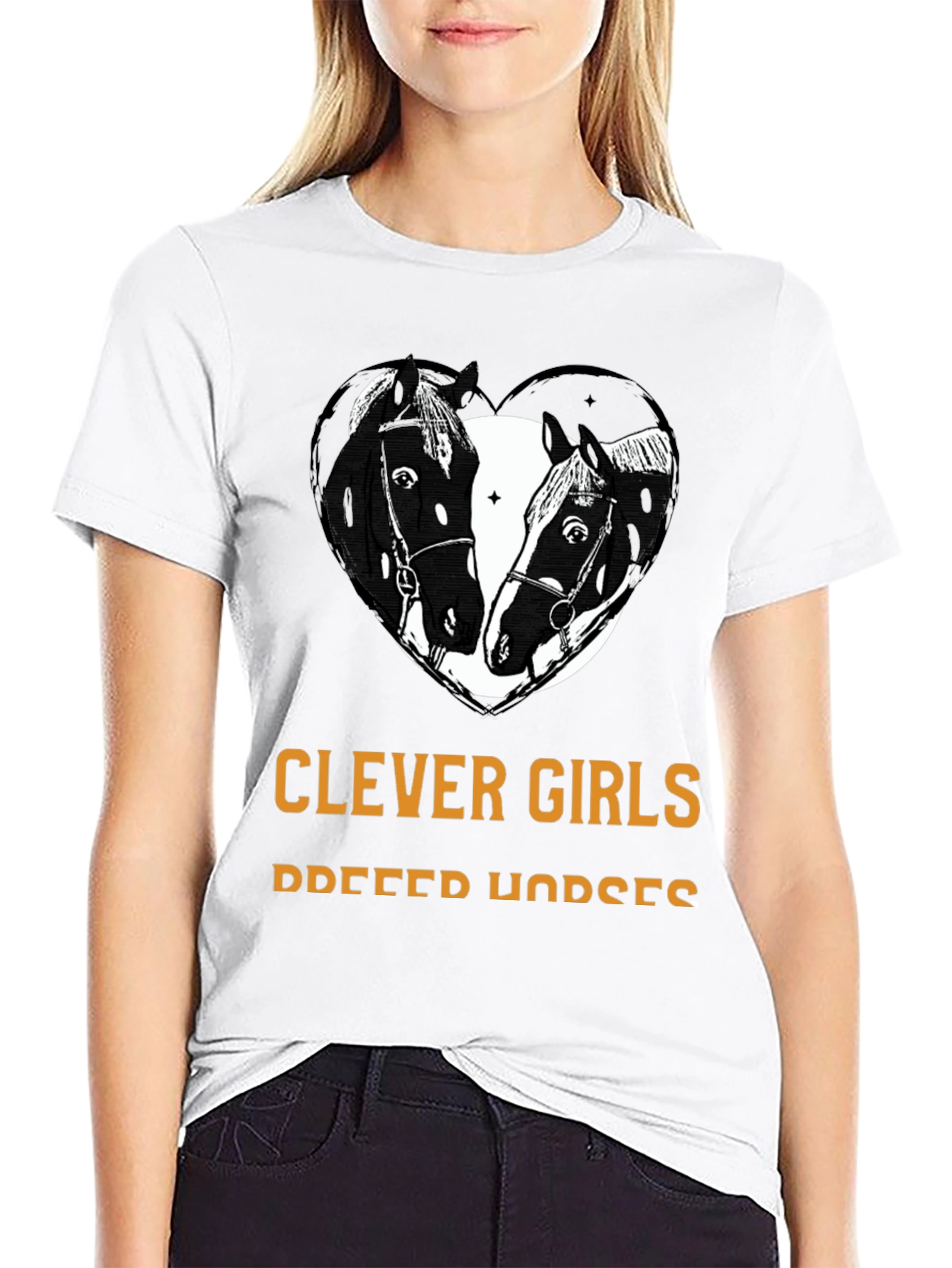 Clever Girls Breed Horses Black T-Shirt