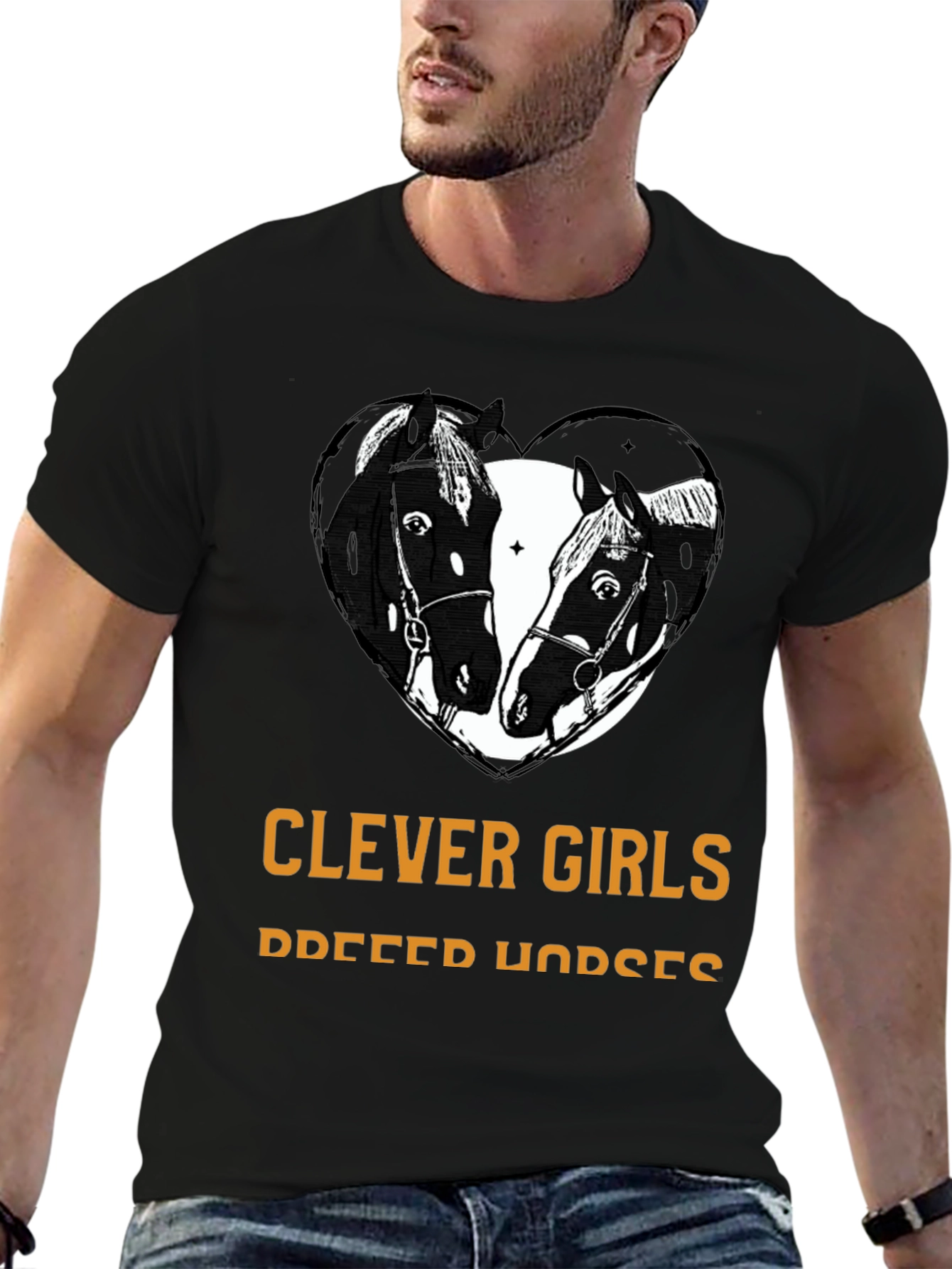 Clever Girls Breed Horses Black T-Shirt