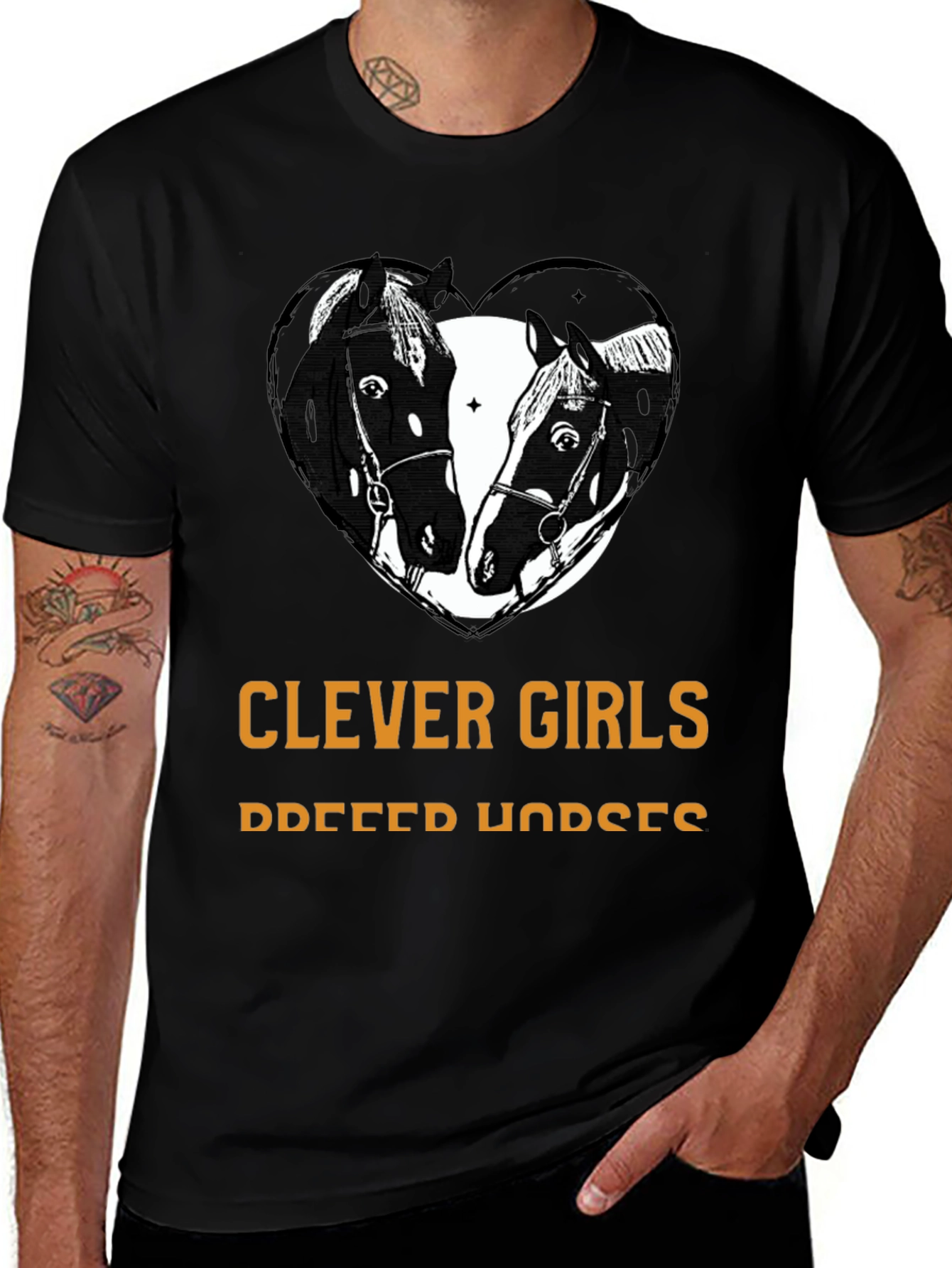 Clever Girls Breed Horses Black T-Shirt