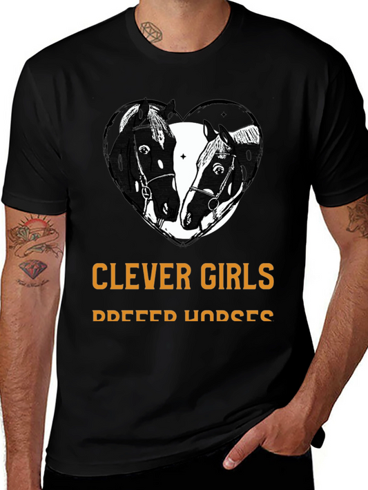 Clever Girls Breed Horses Black T-Shirt