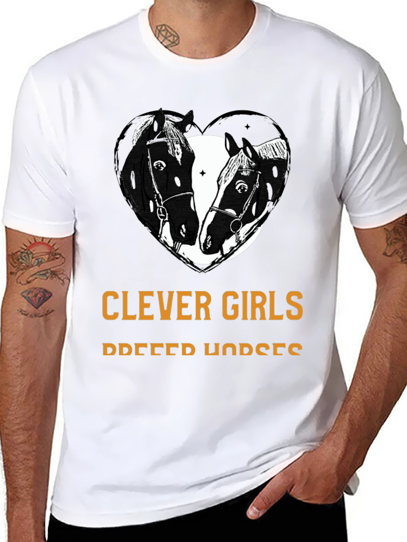 Clever Girls Breed Horses Black T-Shirt