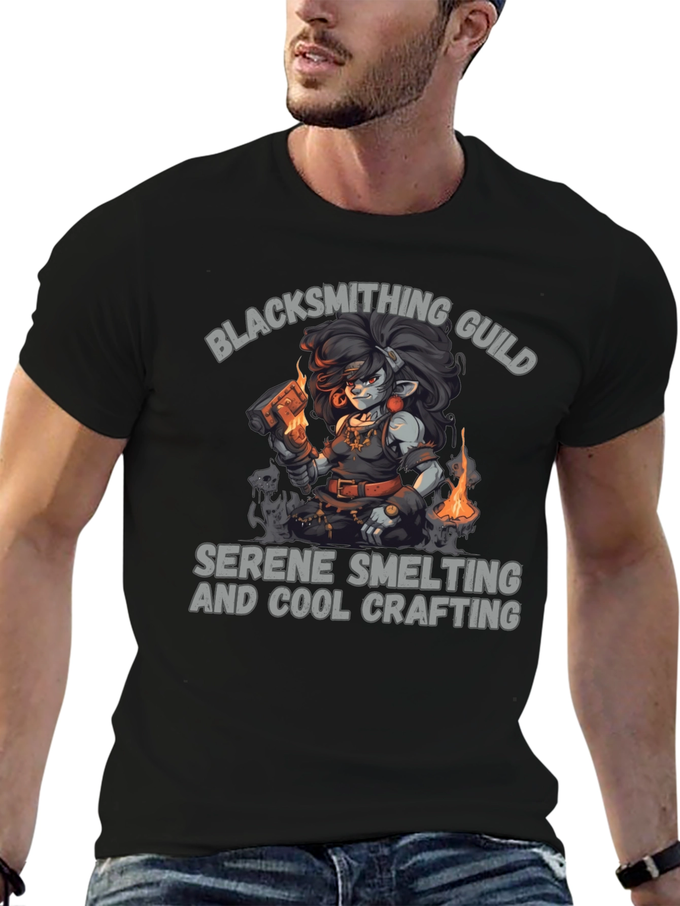 Blacksmithing Guild Graphic T-Shirt - Cool Crafting Tee