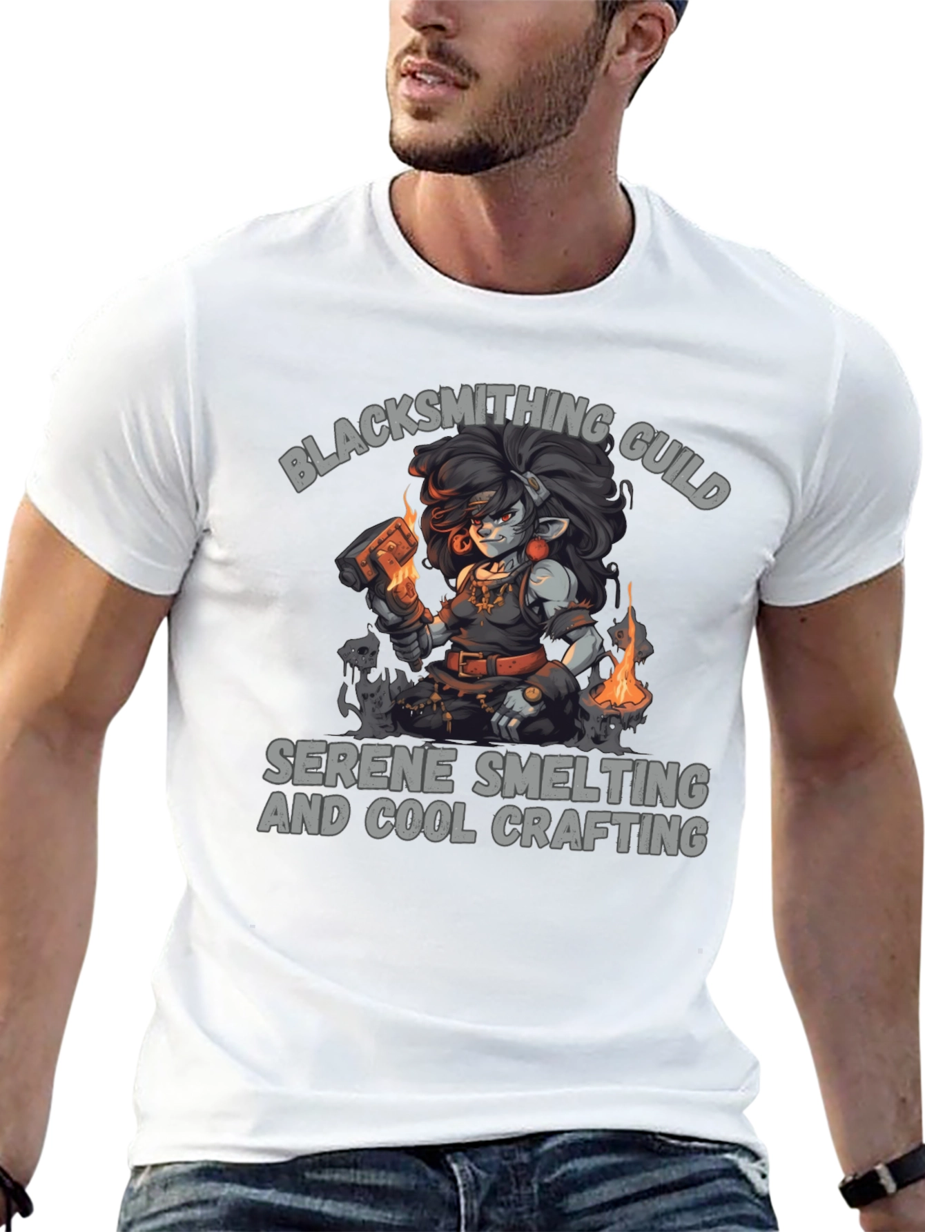 Blacksmithing Guild Graphic T-Shirt - Cool Crafting Tee
