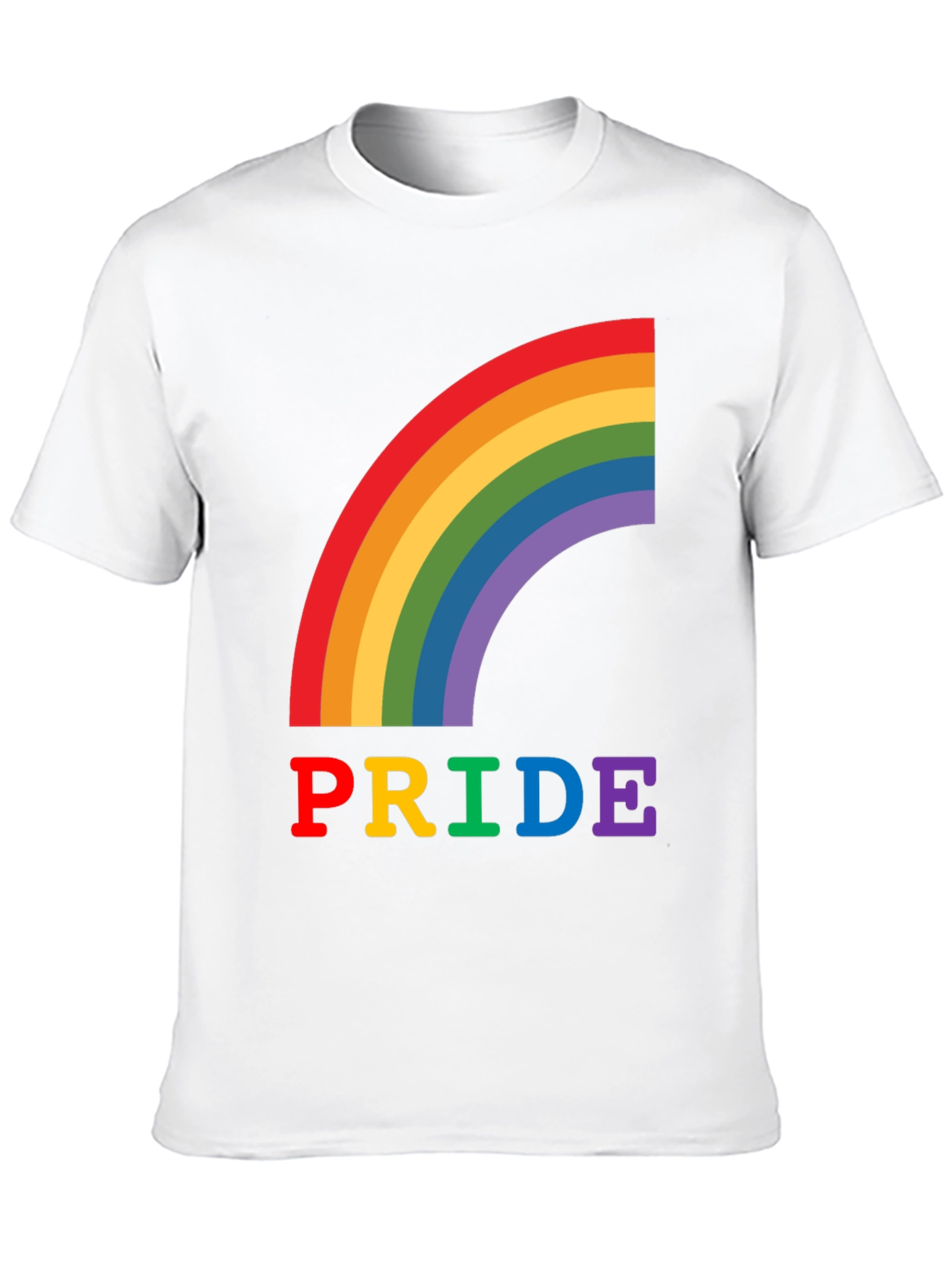 Pride Rainbow Graphic Tee - Black Cotton T-Shirt