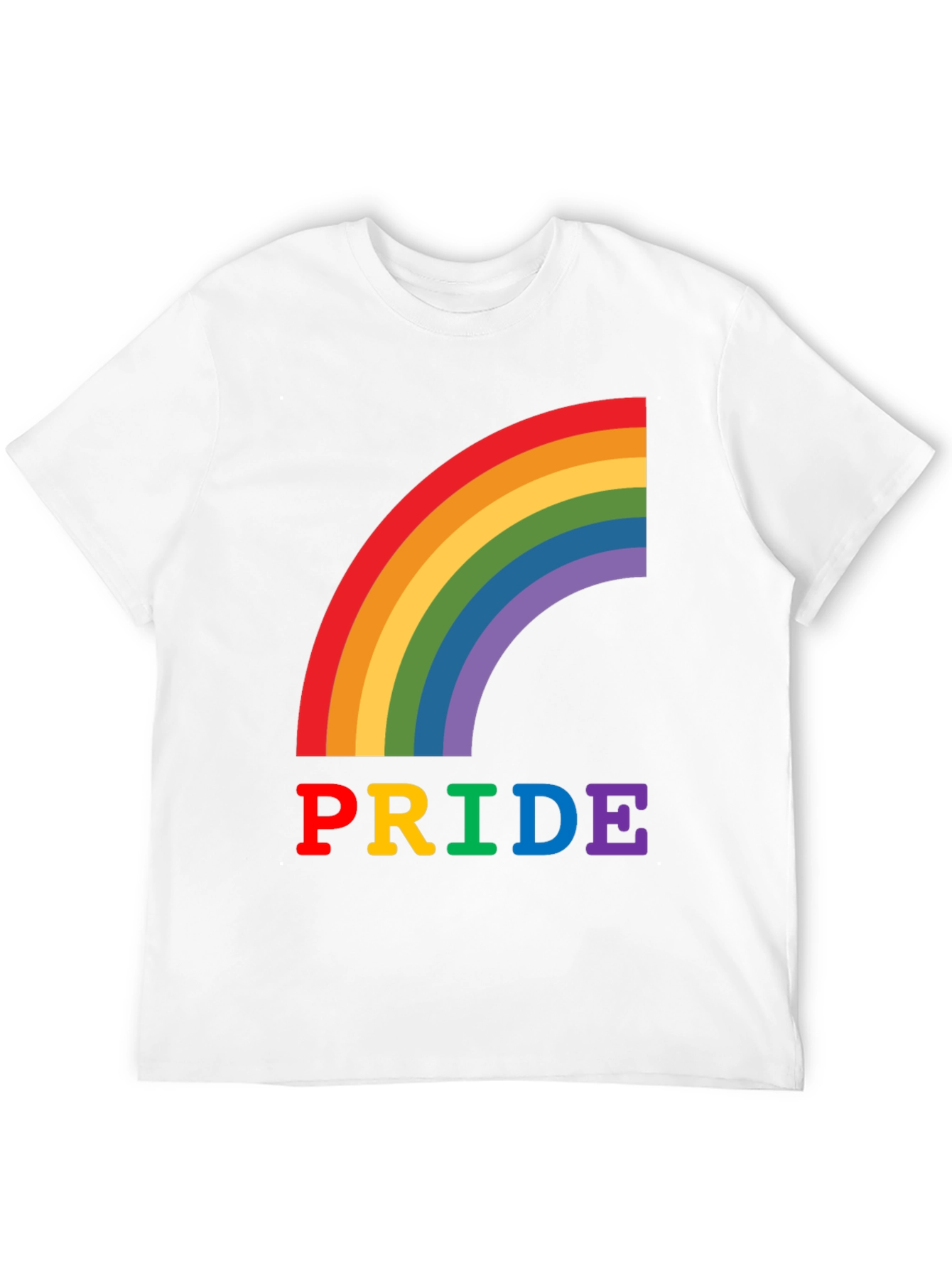Pride Rainbow Graphic Tee - Black Cotton T-Shirt