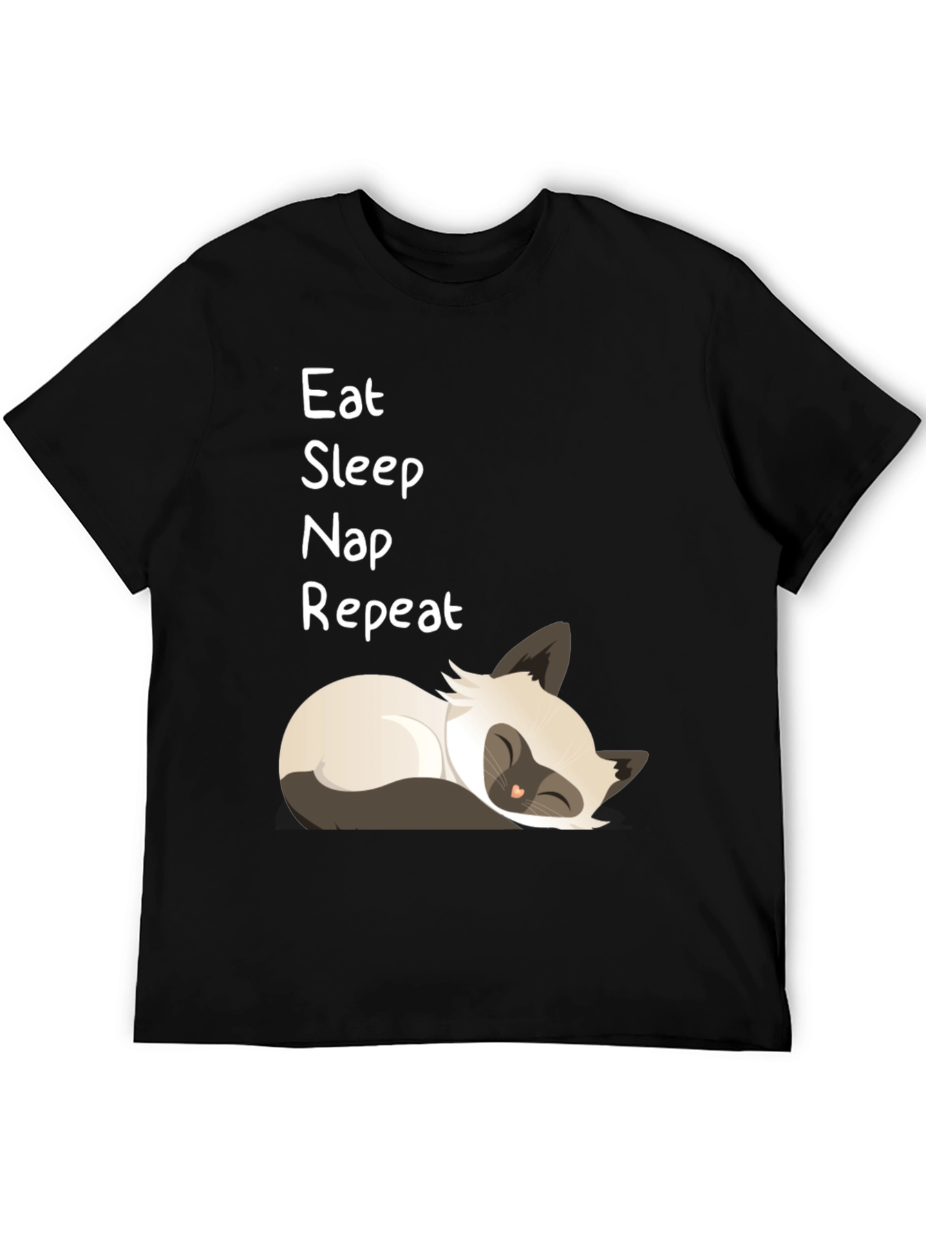 Eat Sleep Nap Repeat T-Shirt - Cat Lover Tee
