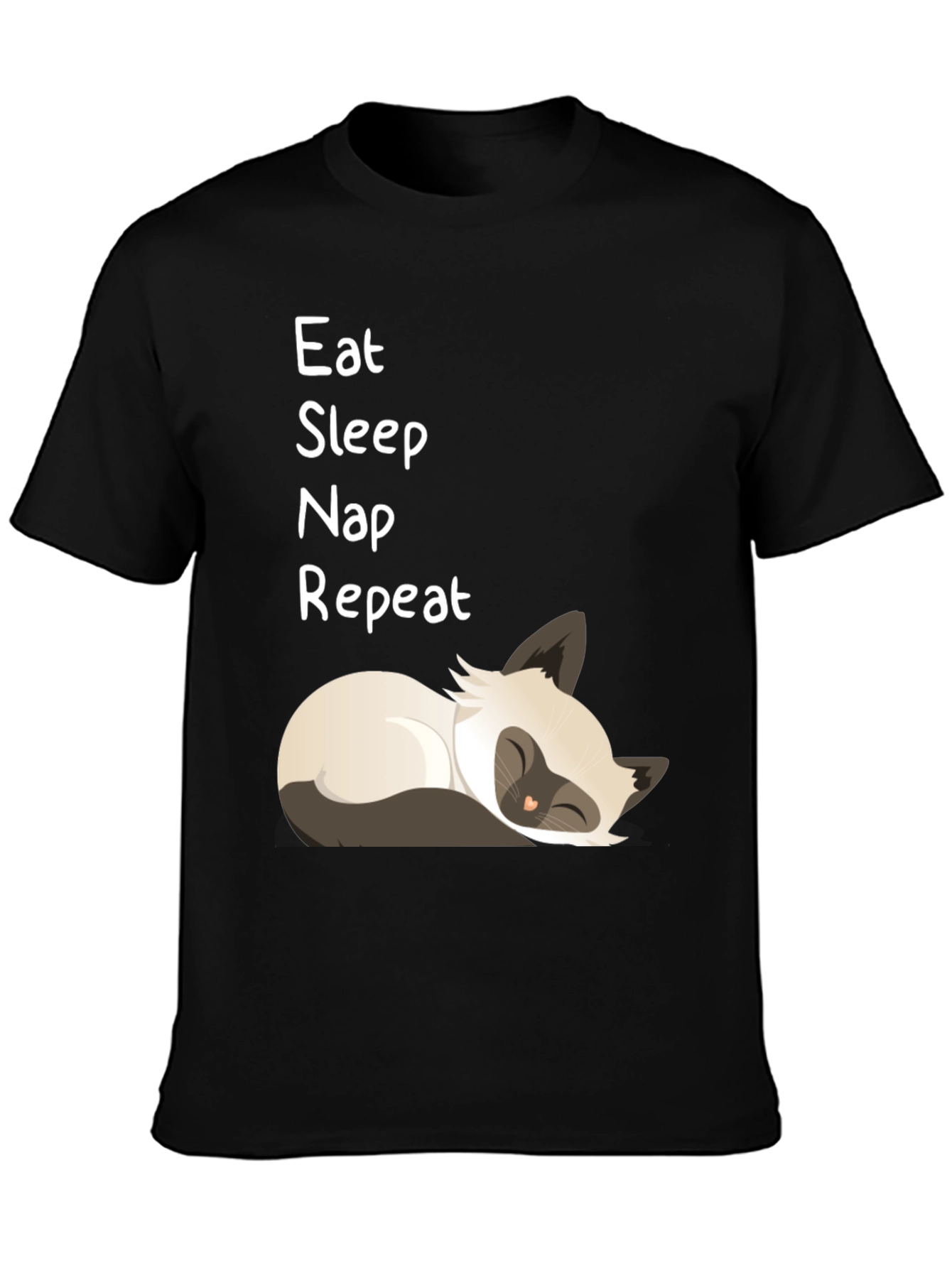 Eat Sleep Nap Repeat T-Shirt - Cat Lover Tee
