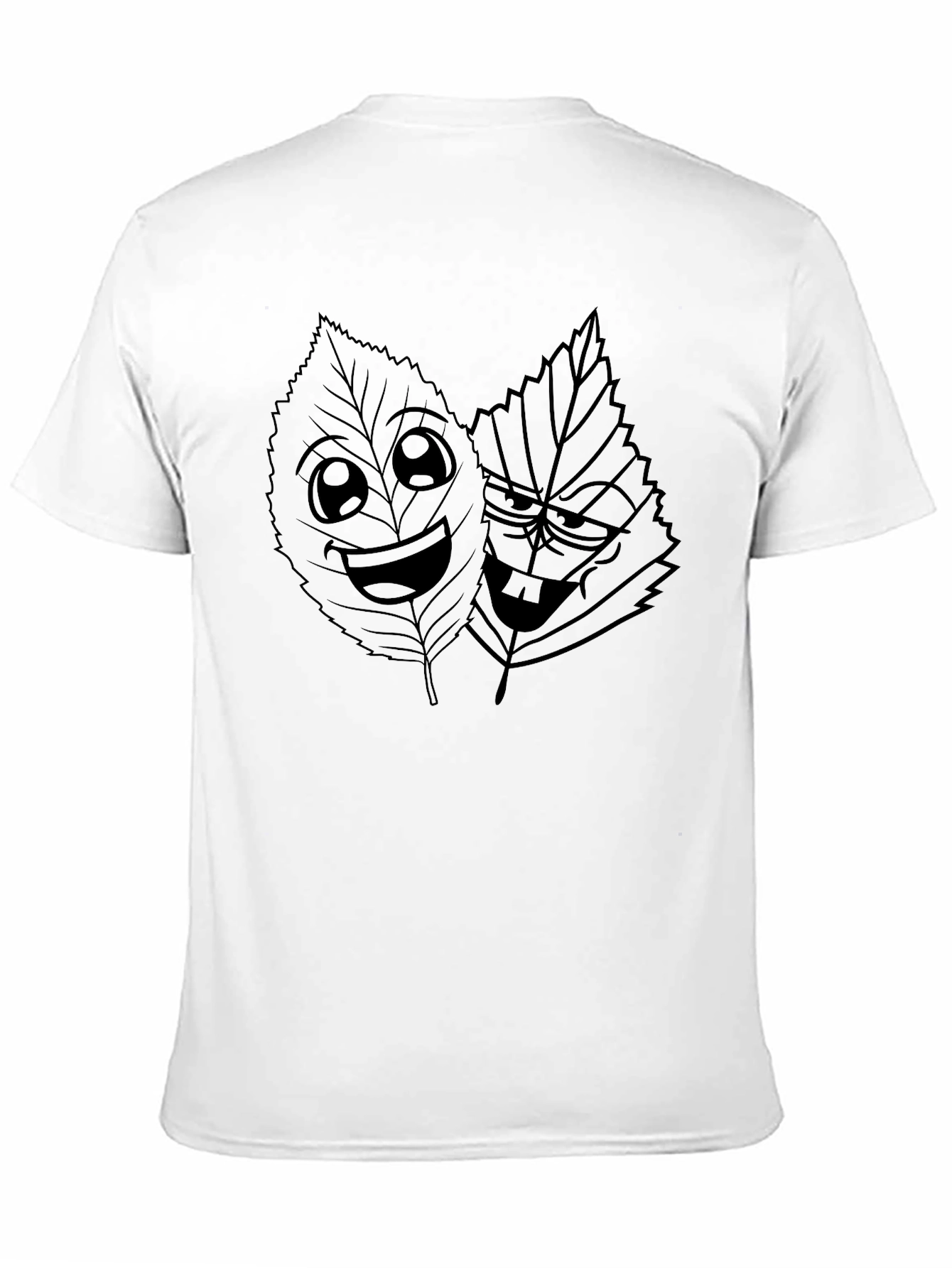 Funny Leaves Graphic Black T-Shirt
