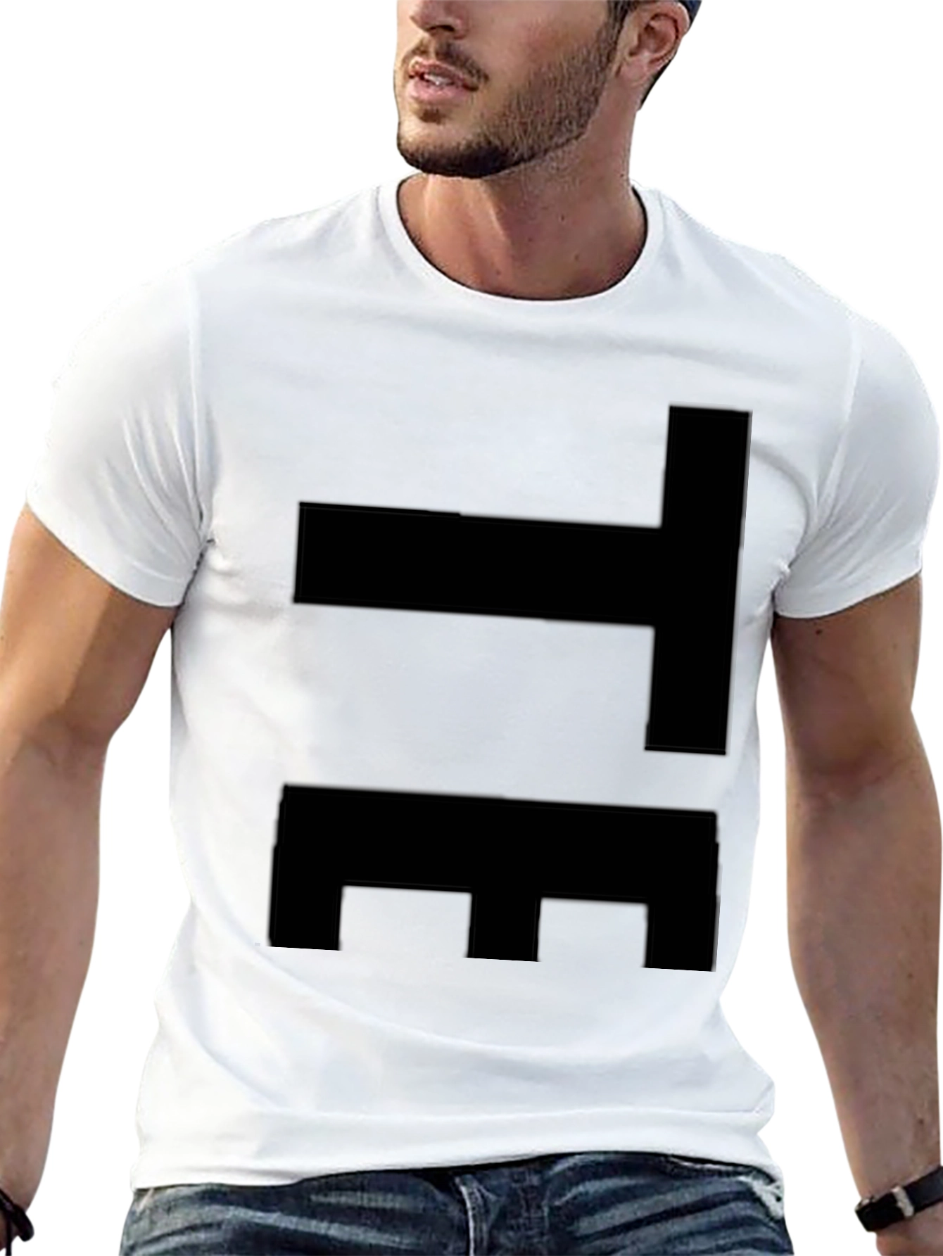 Modern Abstract Graphic Tee - Black