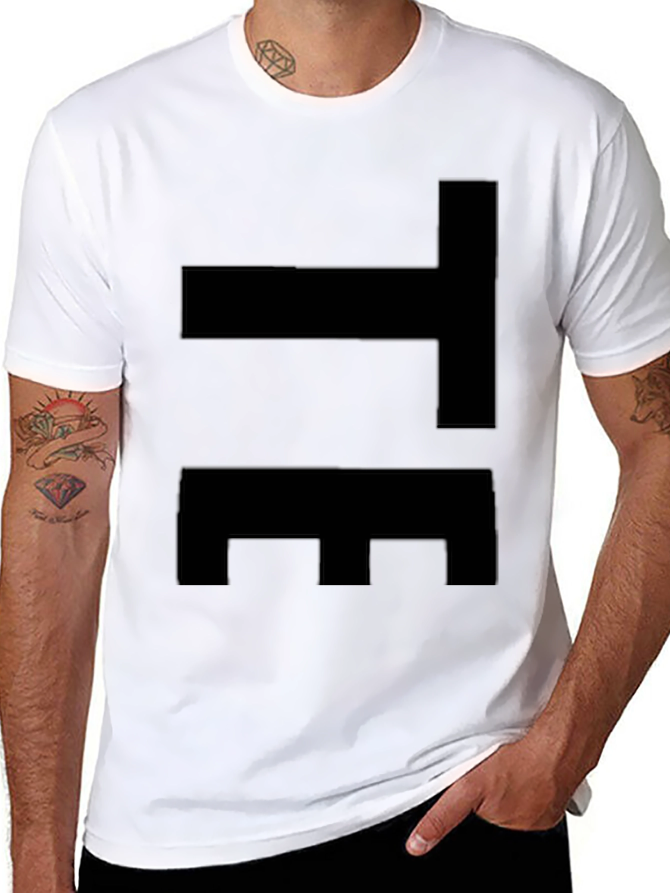 Modern Abstract Graphic Tee - Black