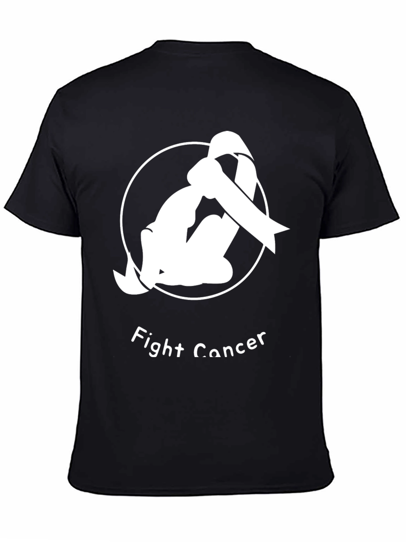 Fight Cancer Ribbon T-Shirt - Black Unisex Tee
