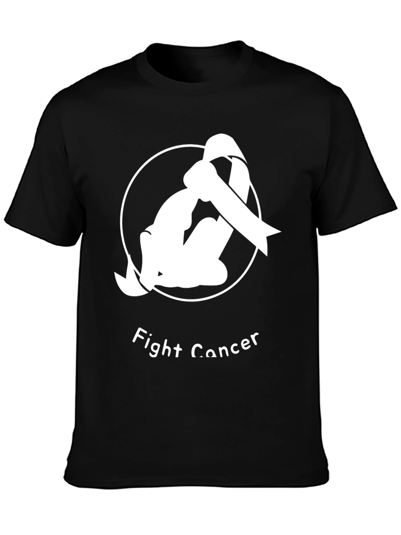 Fight Cancer Ribbon T-Shirt - Black Unisex Tee