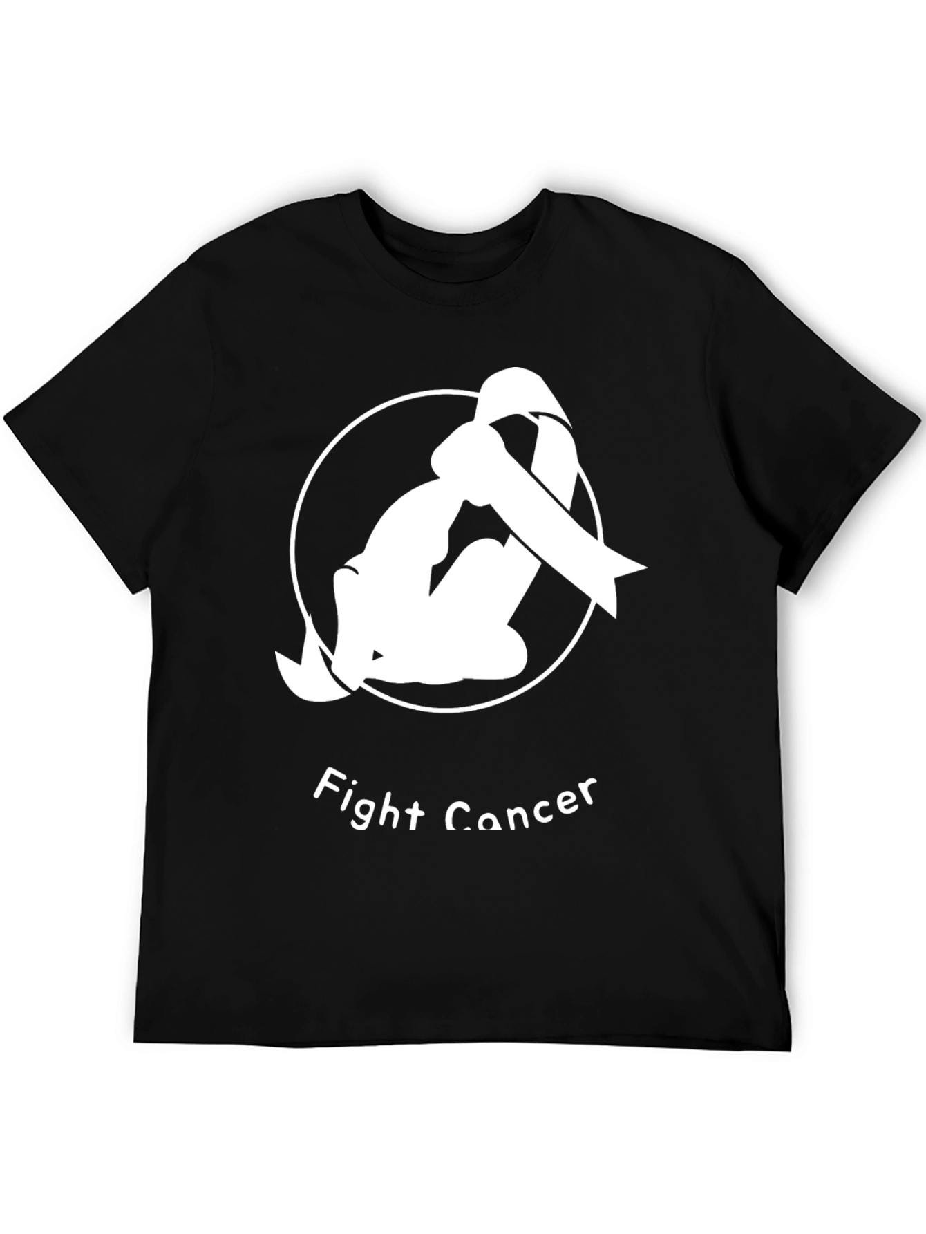 Fight Cancer Ribbon T-Shirt - Black Unisex Tee