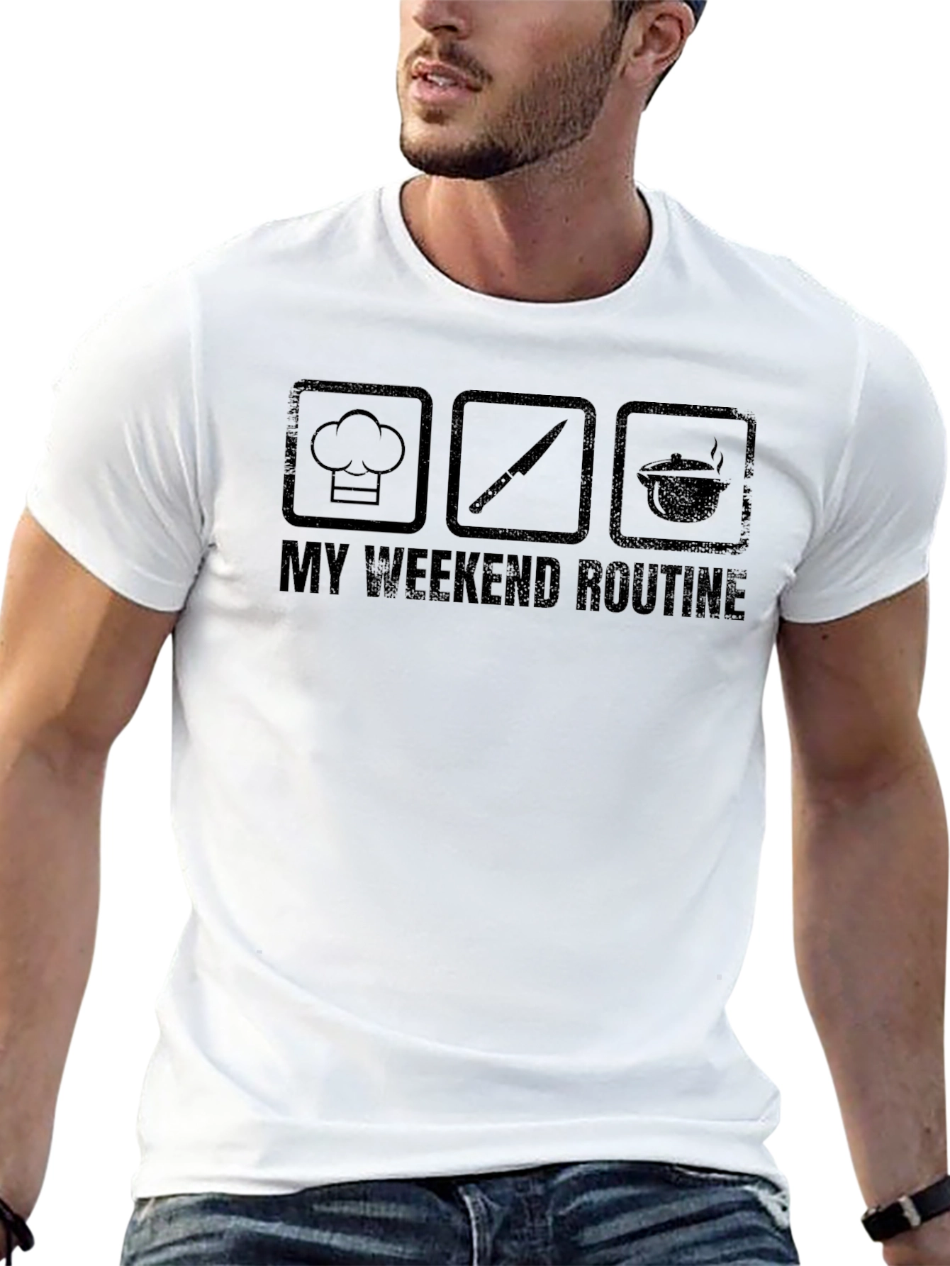 Chef Weekend Routine T-Shirt - Cooking Hobby Tee