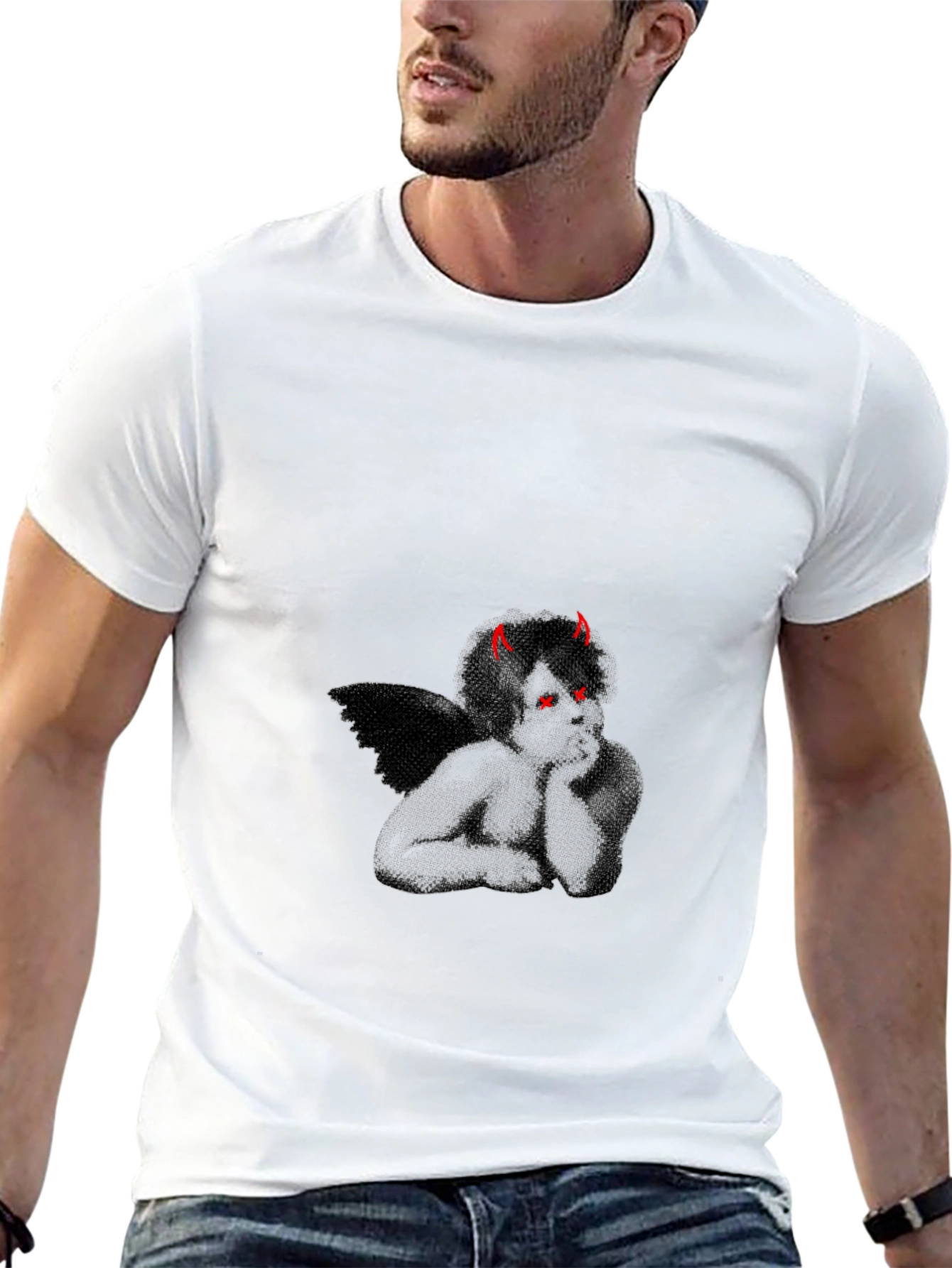 Devil Angel Graphic Tee - Edgy Dark Style