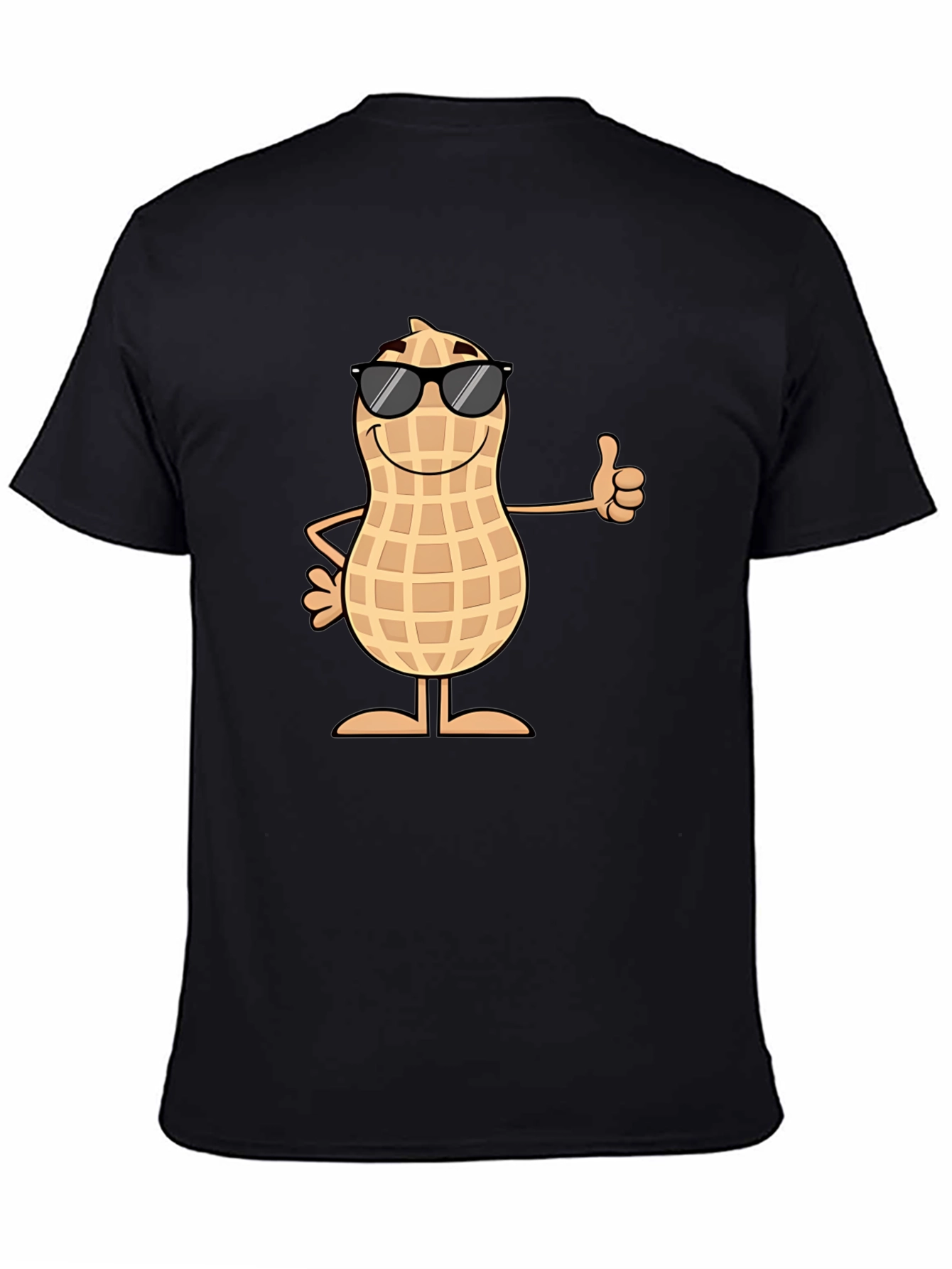 Cool Peanut Graphic Tee - Black Cotton T-Shirt