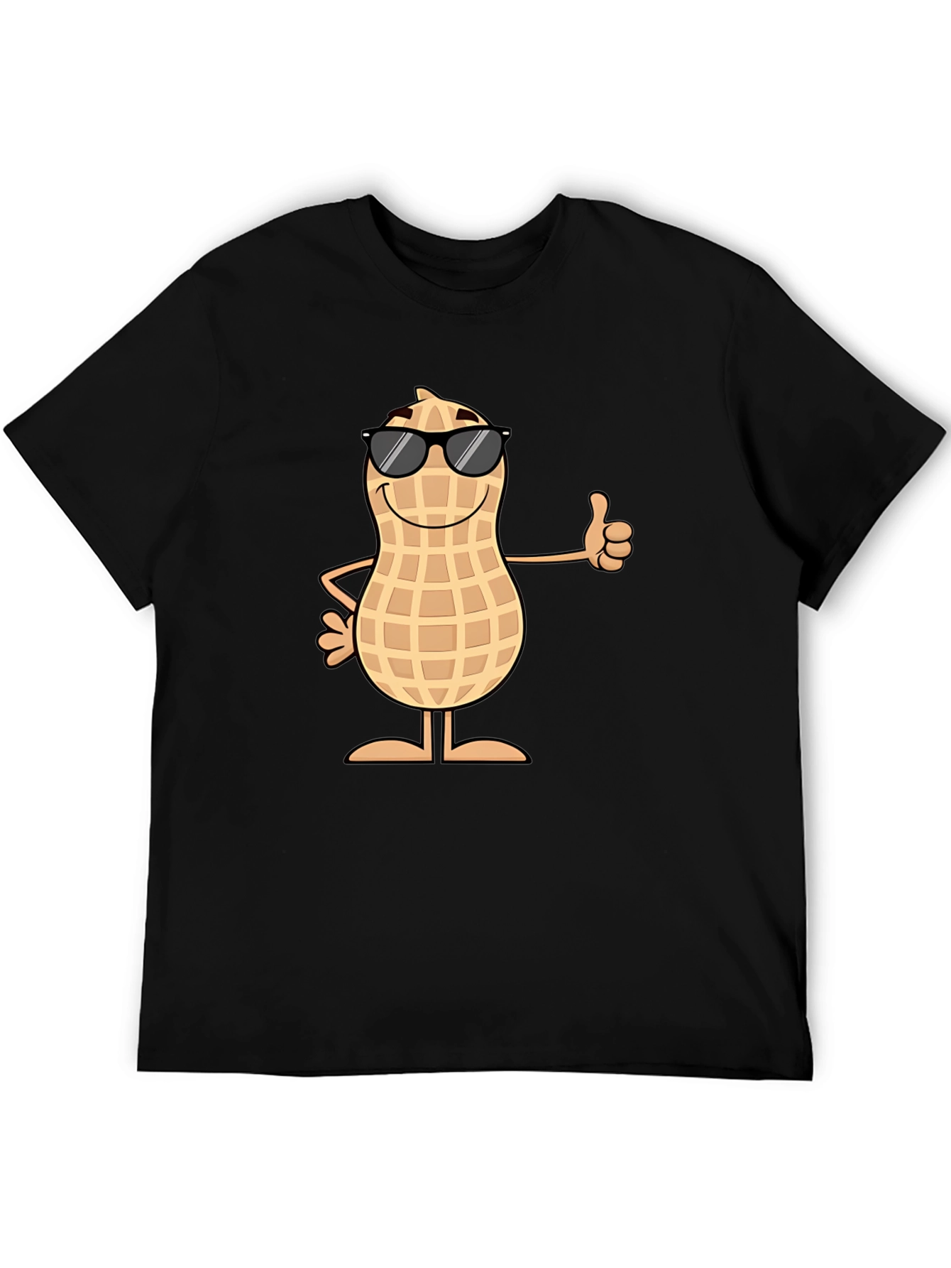 Cool Peanut Graphic Tee - Black Cotton T-Shirt