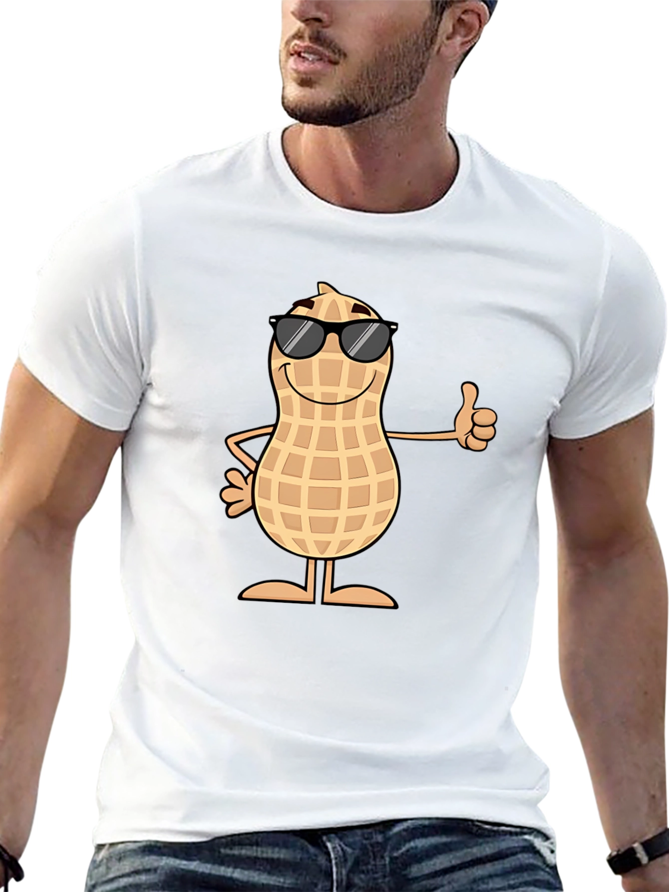 Cool Peanut Graphic Tee - Black Cotton T-Shirt