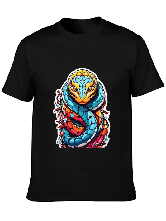 Colorful Snake Graphic T-Shirt - Unique Design
