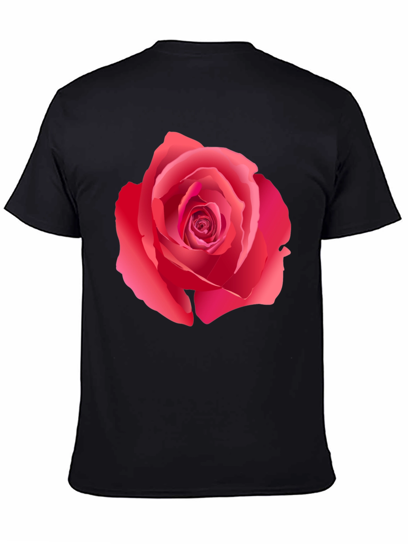 Bold Rose Graphic Print Black T-Shirt