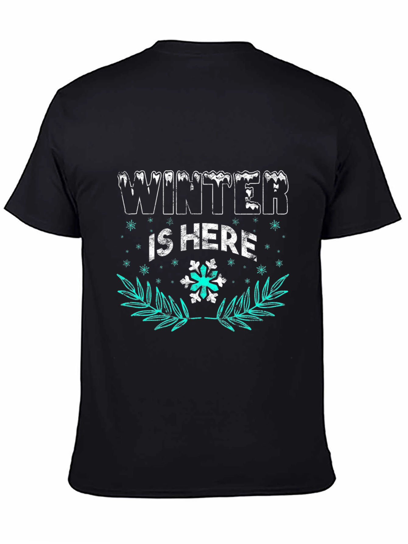 Winter Is Here Graphic Tee - Black