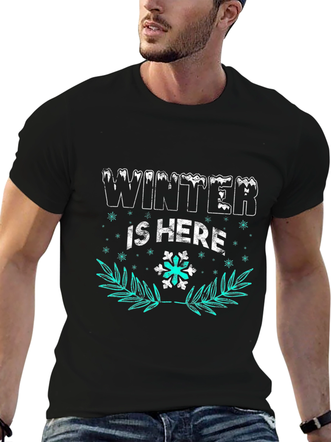 Winter Is Here Graphic Tee - Black