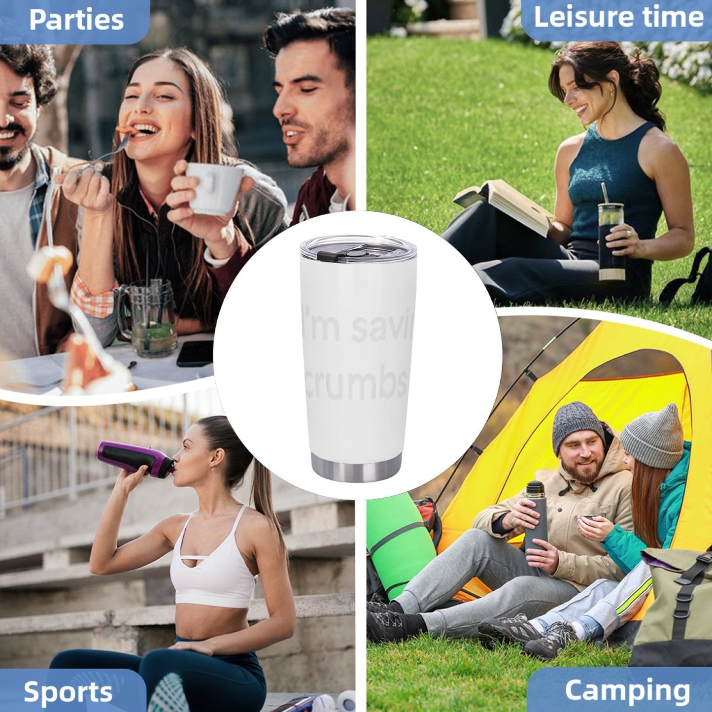 Insulated Stainless Steel Gym Tumbler - Graphic Design Leak-Proof Cup
