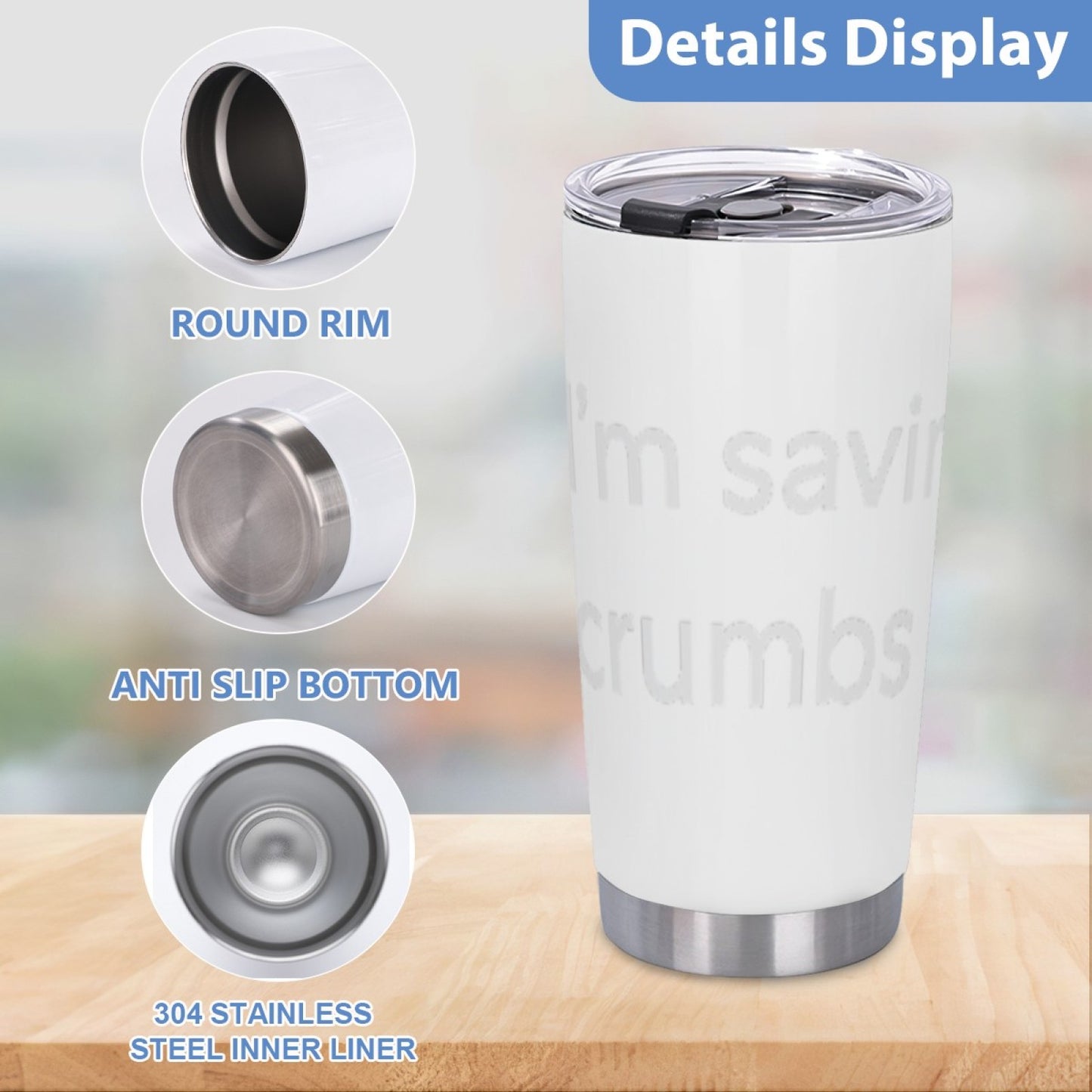 Insulated Stainless Steel Gym Tumbler - Graphic Design Leak-Proof Cup