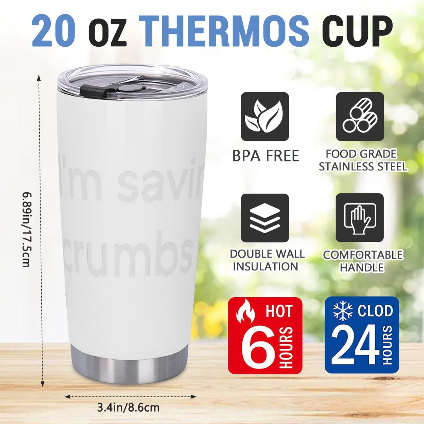 Insulated Stainless Steel Gym Tumbler - Graphic Design Leak-Proof Cup