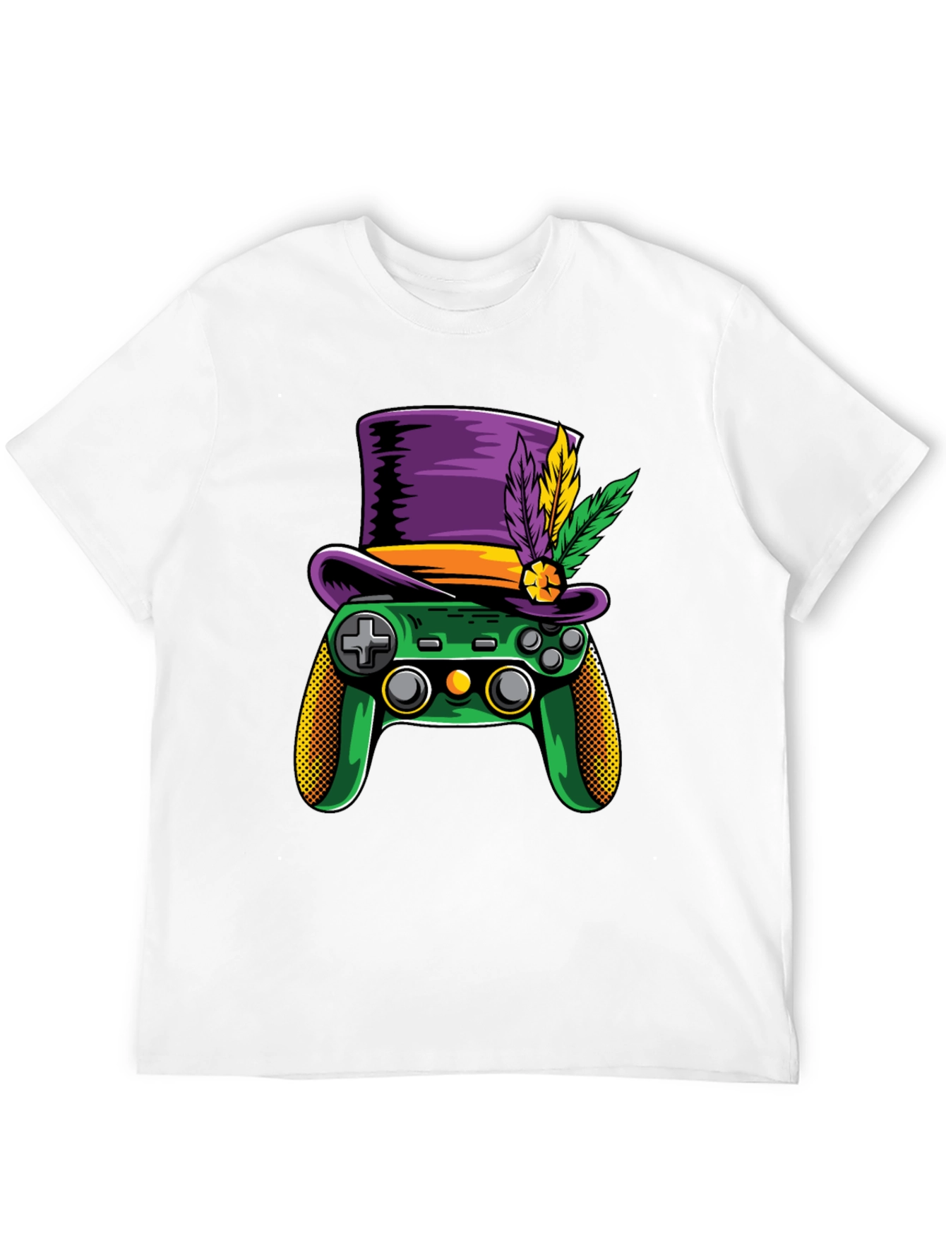 Gamer Mardi Gras T-Shirt - Controller with Hat
