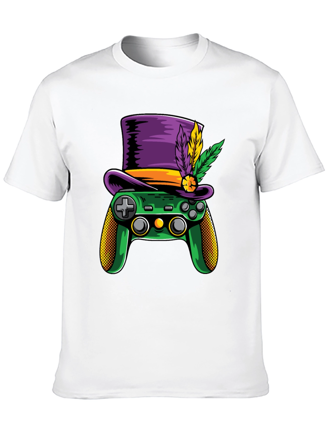 Gamer Mardi Gras T-Shirt - Controller with Hat